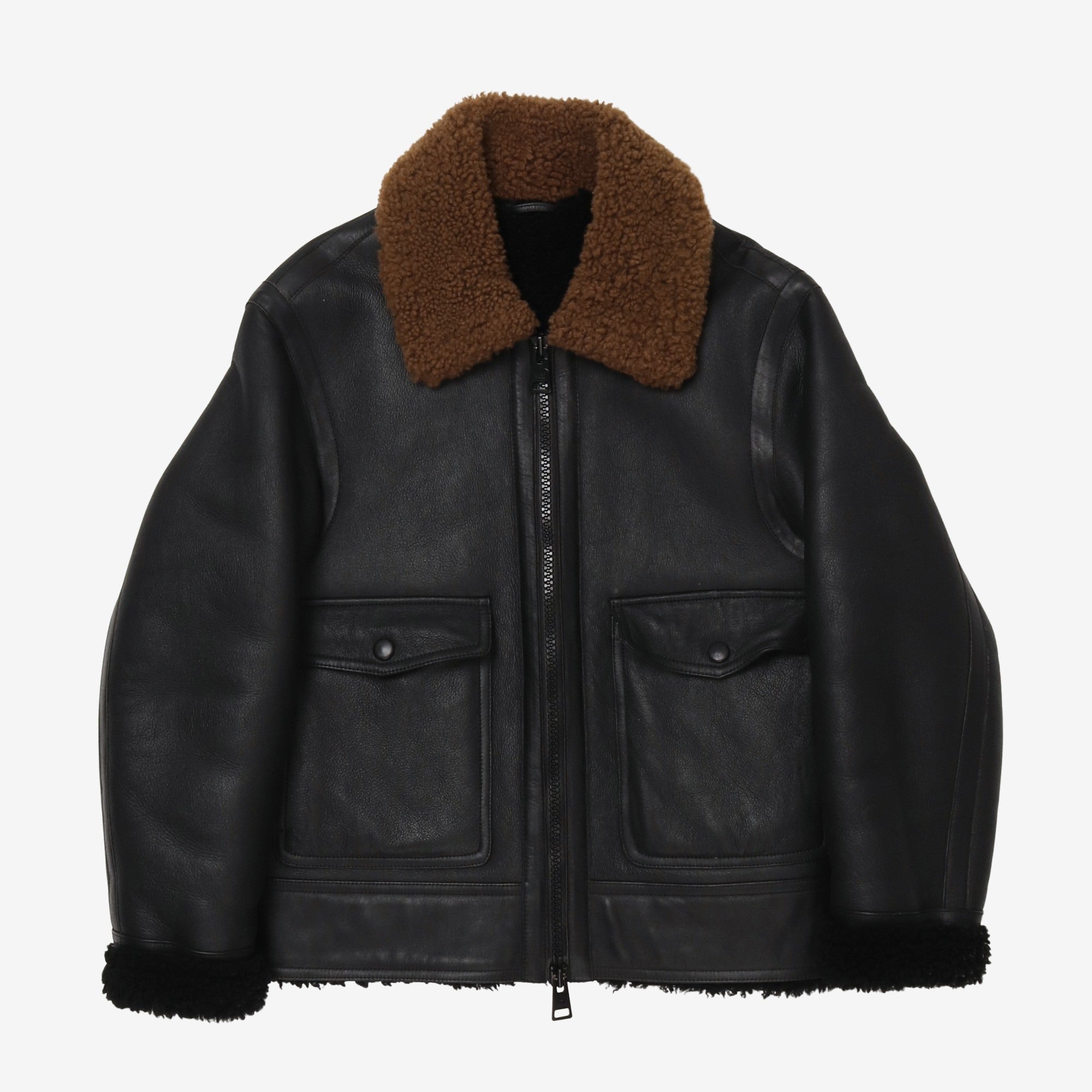 Leather Shearling Flight Jacket