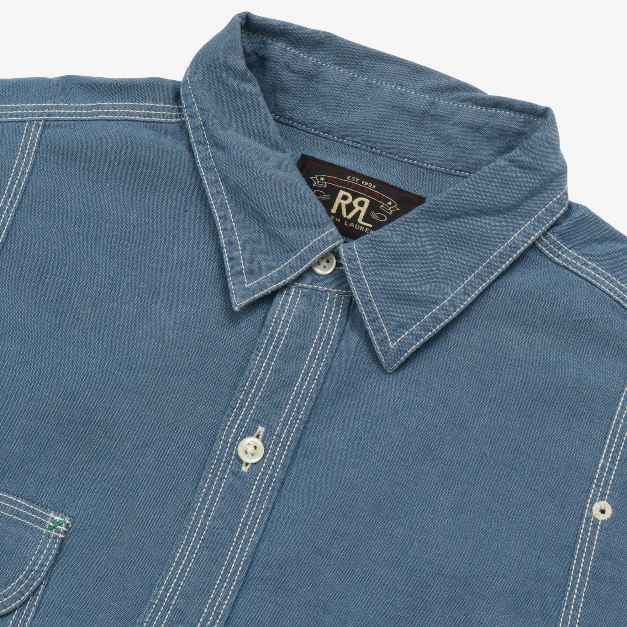 Rrl Blue Sailor Tab Collar Work Shirt – Marrkt