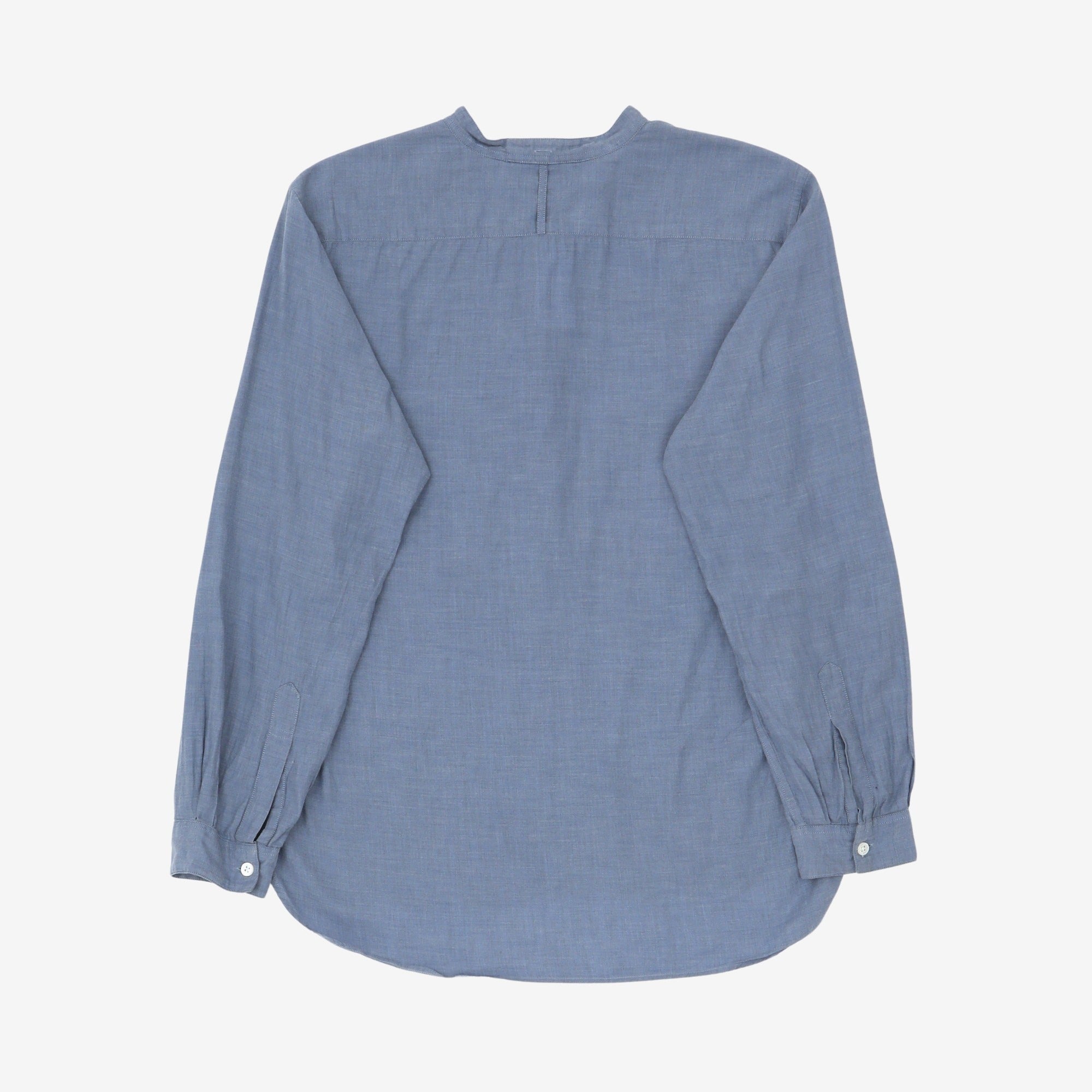 Grandad Collar Pullover Cotton Shirt