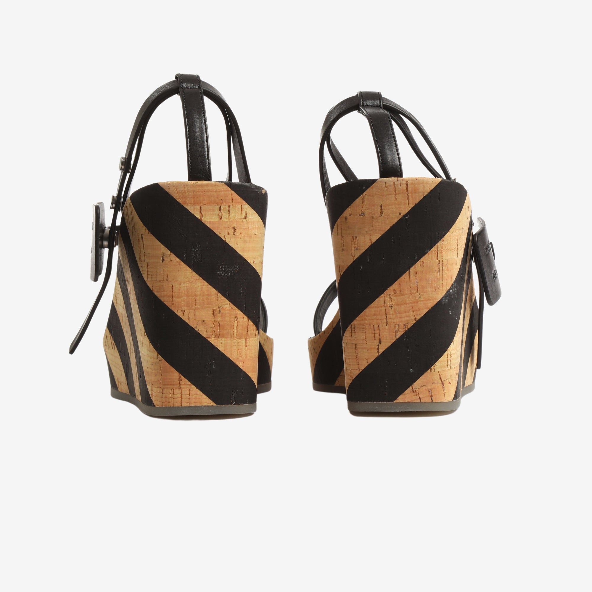 Striped hot sale wedge sandals