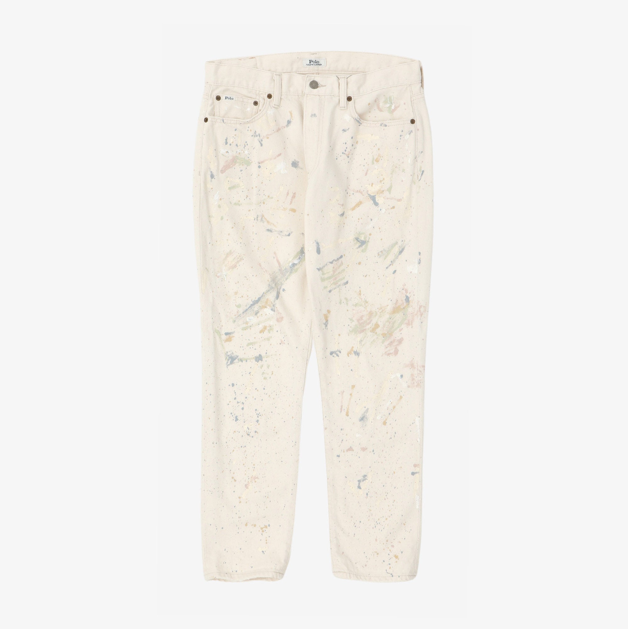 White jeans store with paint splatter