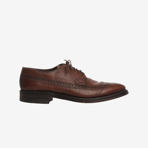 Grained Leather Wing Tip Brogue