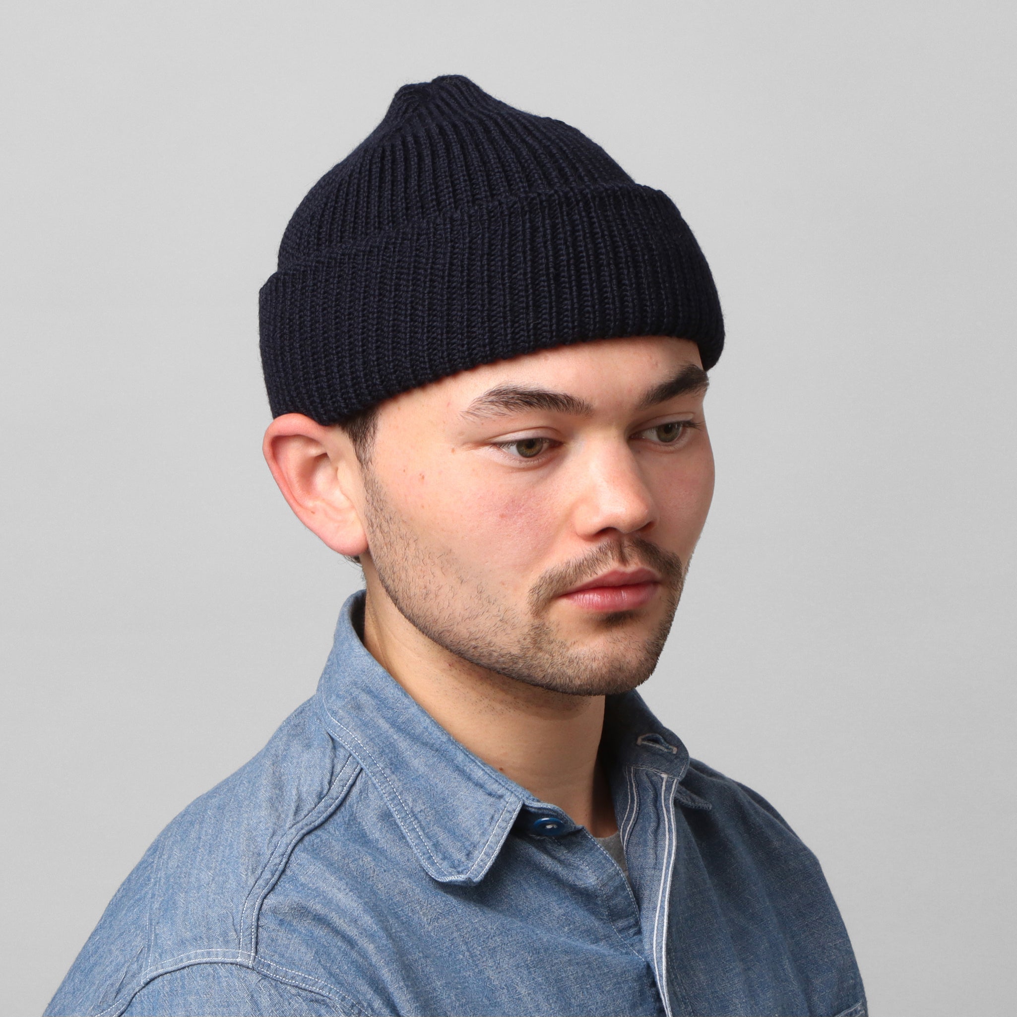 Merino Service Watchcap - Navy/Yellow