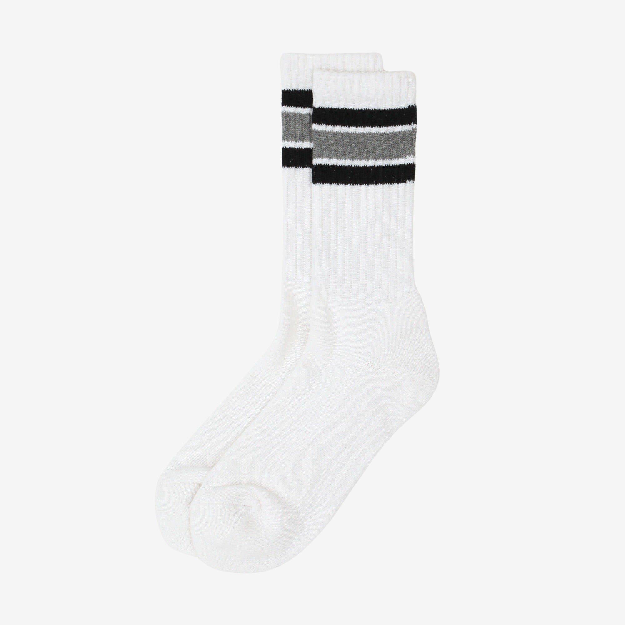 USA Cotton Crew Sock - Black/Grey