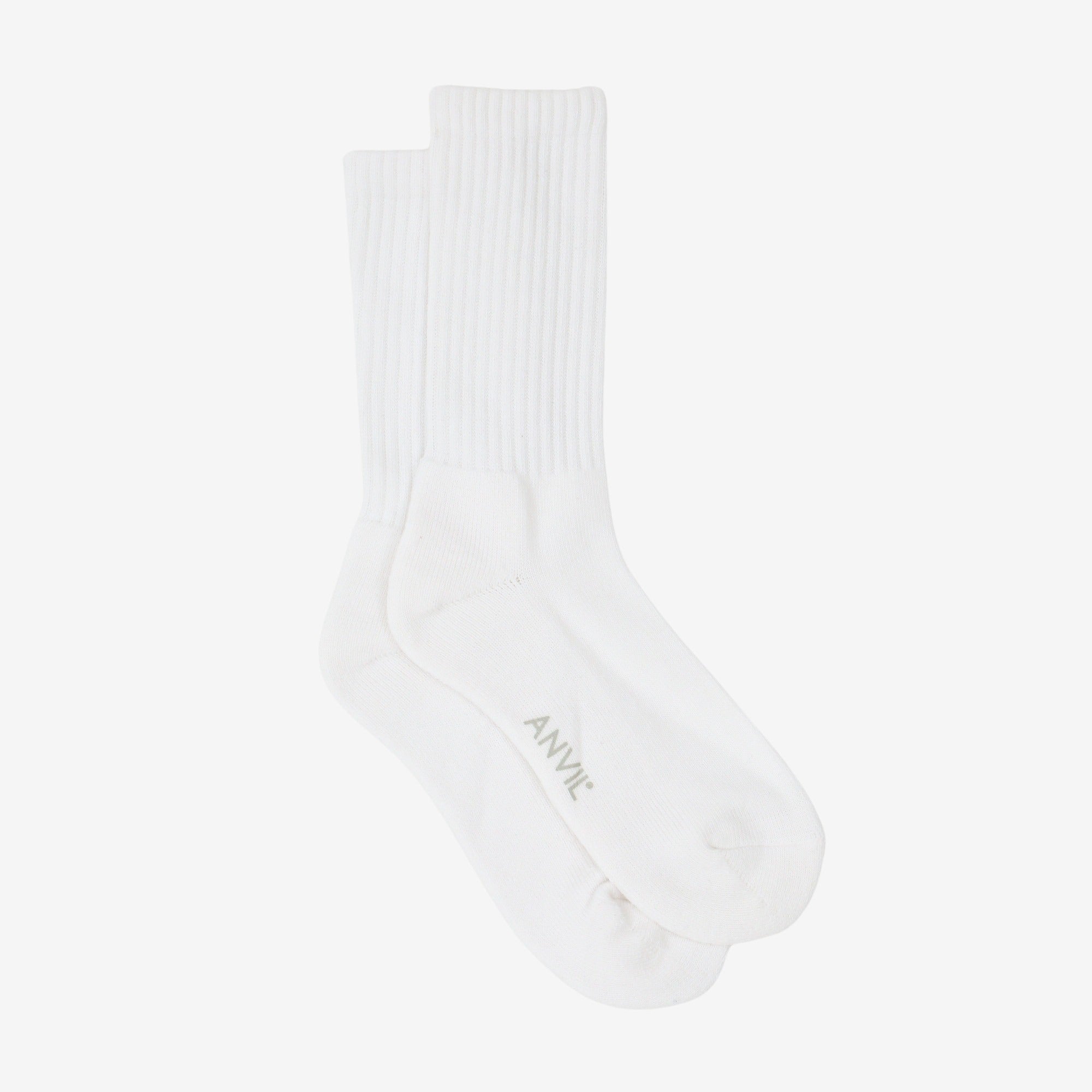 USA Cotton Crew Sock - All White