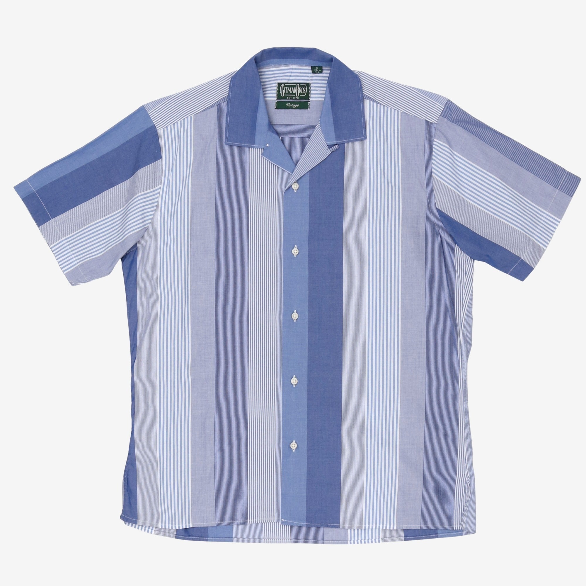 Striped Camp Collar Shirt