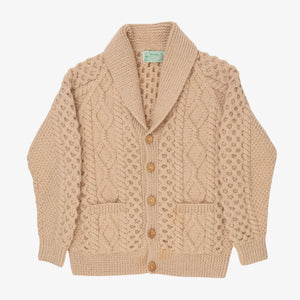 Cable Knit Shawl Collar Cardigan