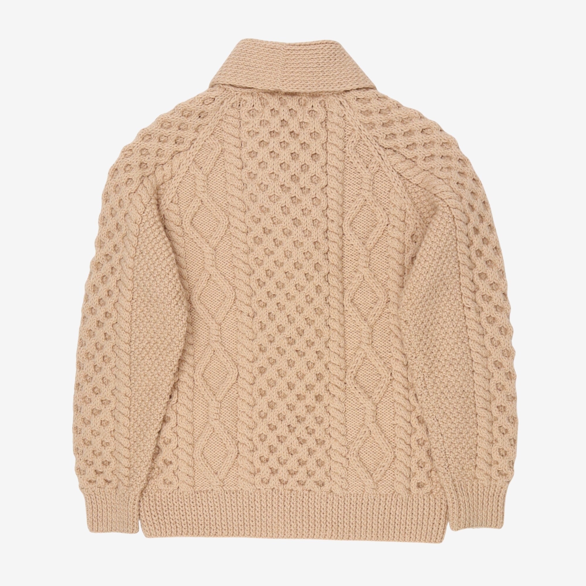 Cable Knit Shawl Collar Cardigan