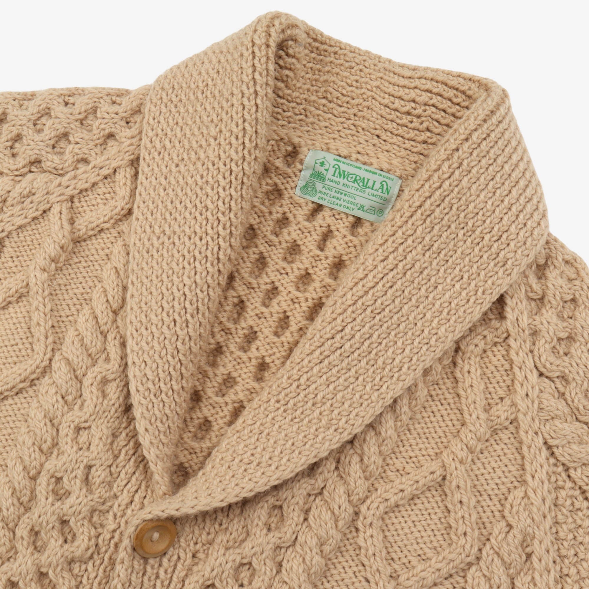 Cable Knit Shawl Collar Cardigan