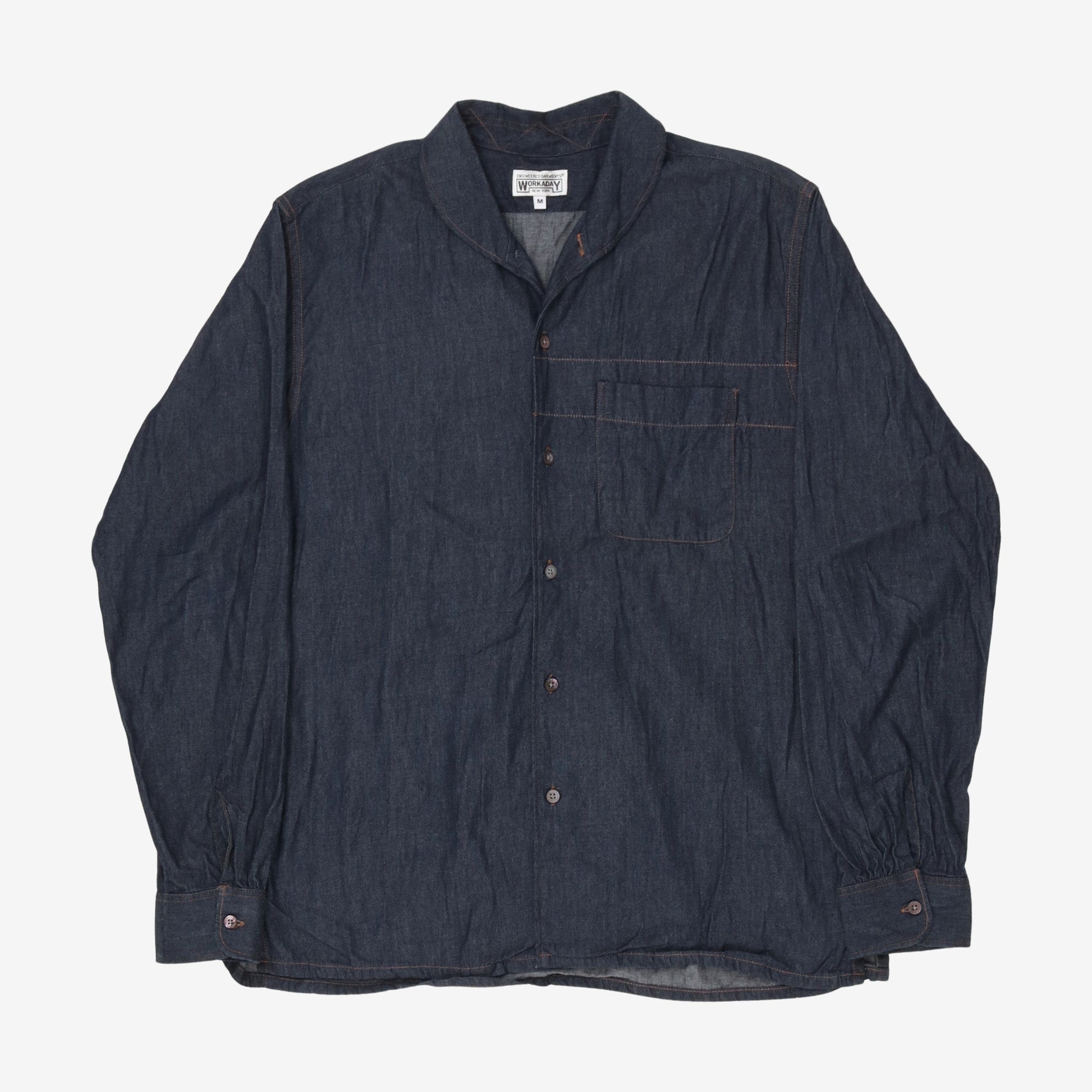 Workaday Denim Round Collar Work Shirt