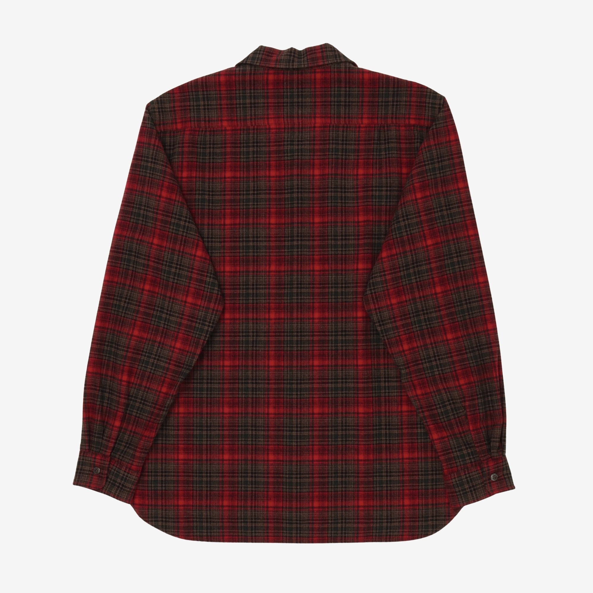 Open Collar Plaid Shirt