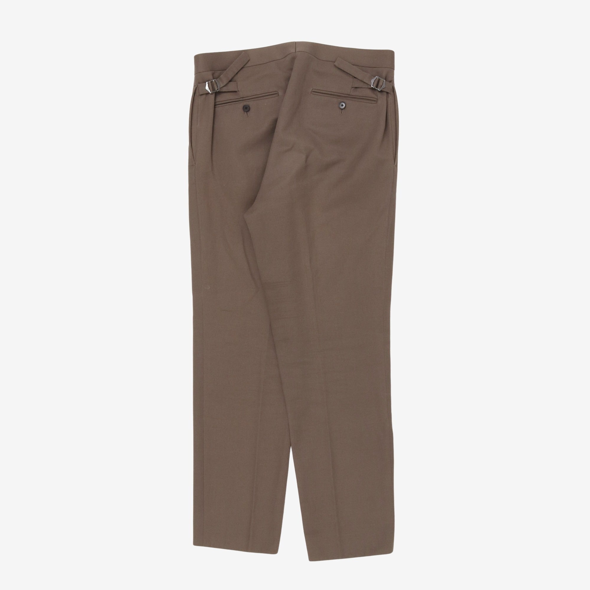 Linen Blend Pleated Trousers (32W x 28.5L)