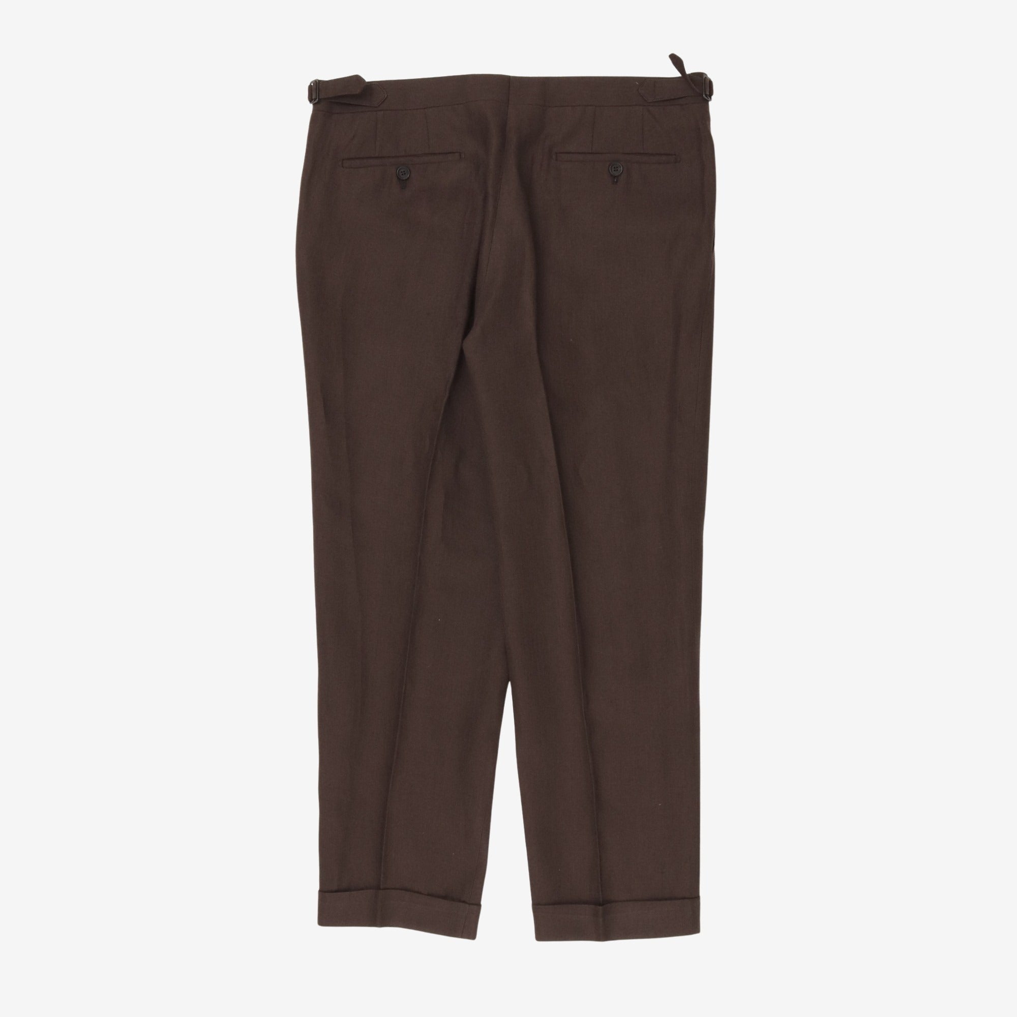 Linen Flat Front Trousers (36W x 28L)