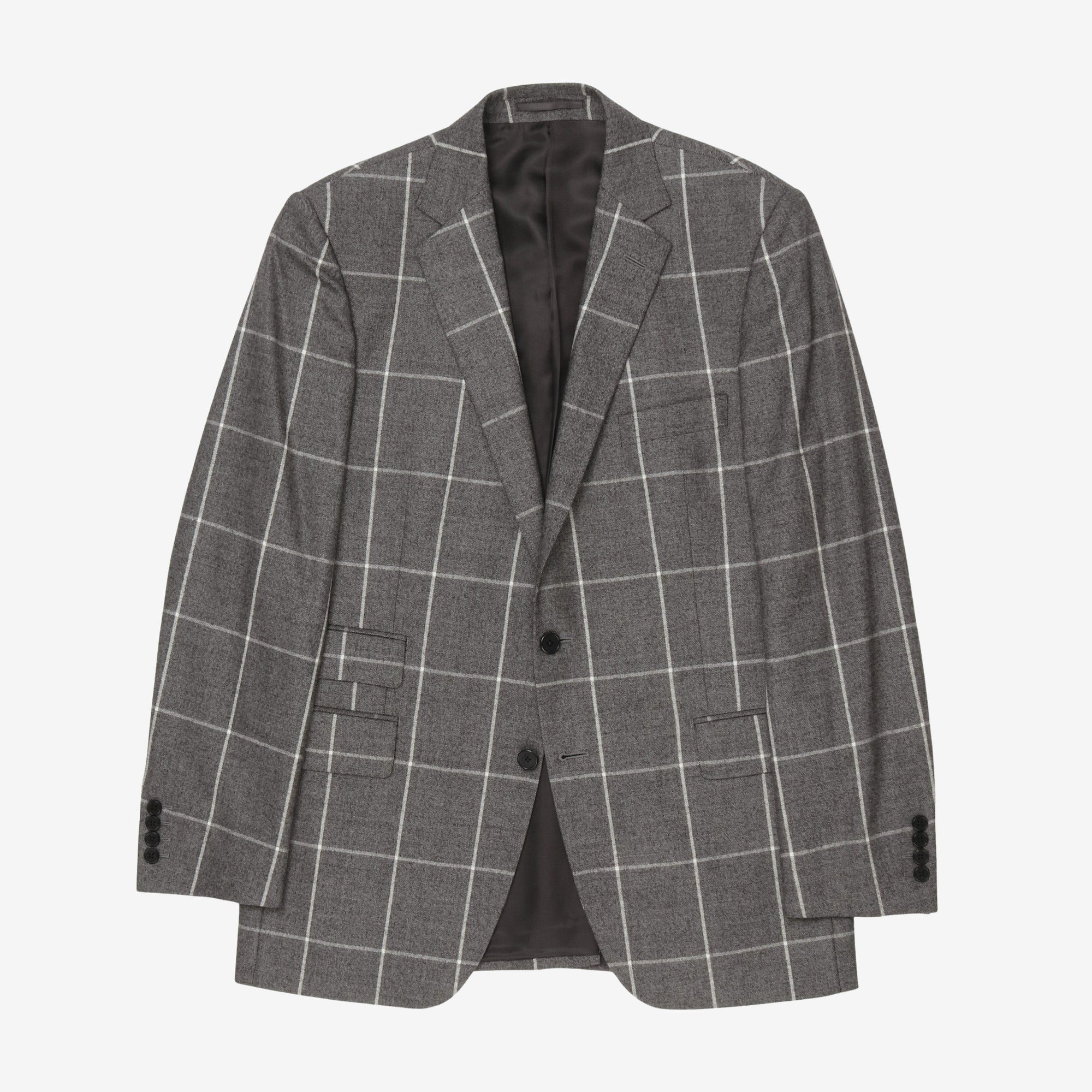 Window Plaid Check Wool Blazer