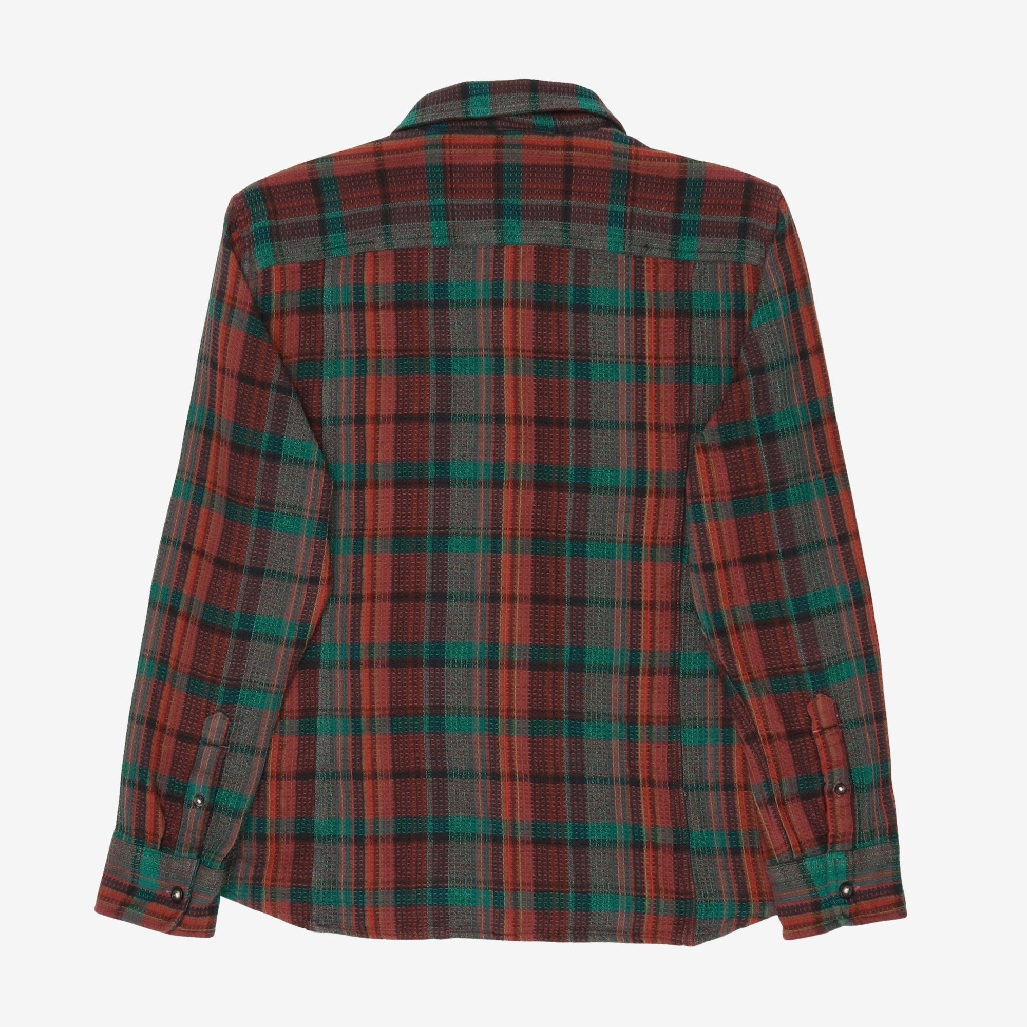 Waffle Knit Flannel Shirt