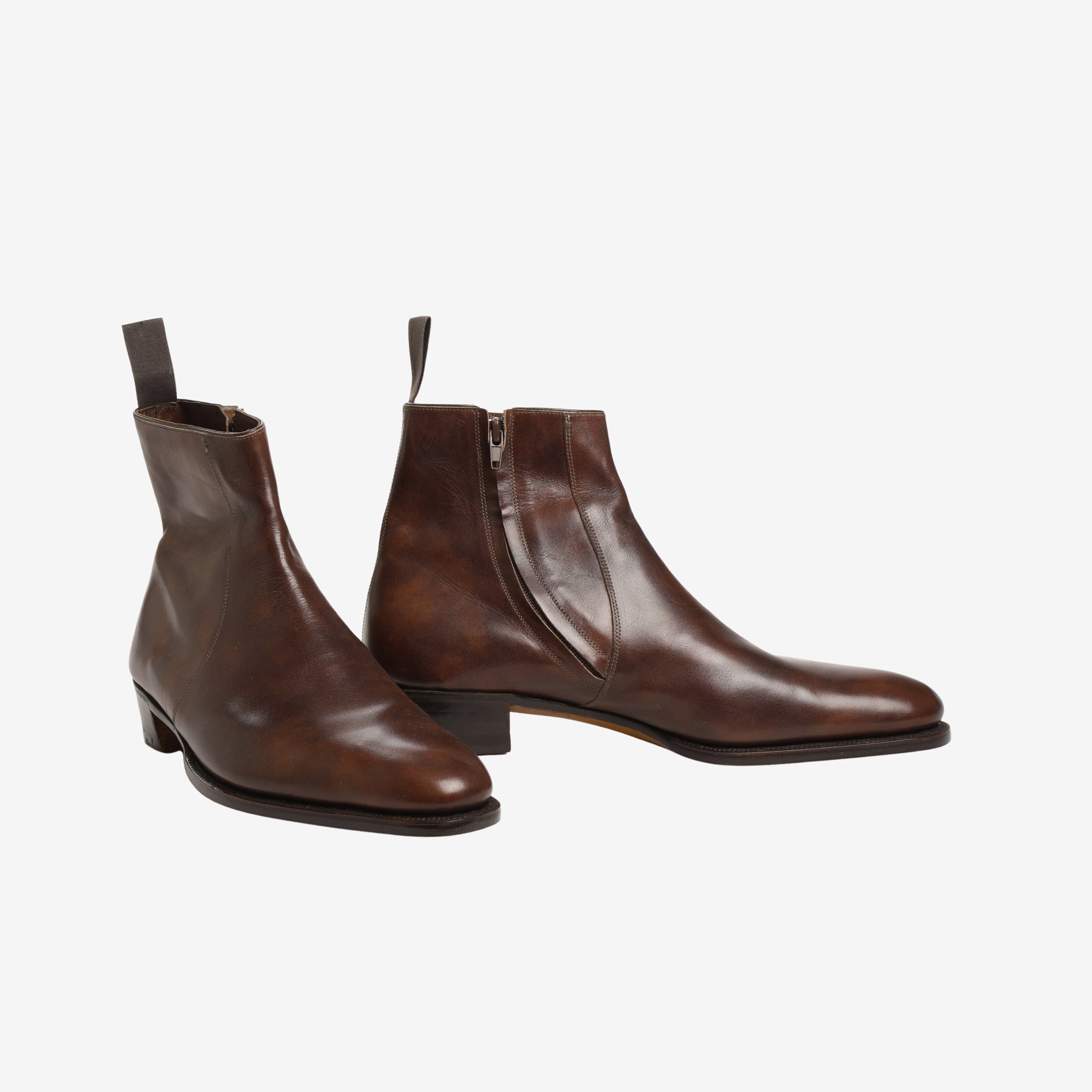 Taron Cap-Toe Leather Zip Boots