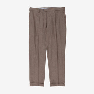 Wool Cashmere Pleated Trouser