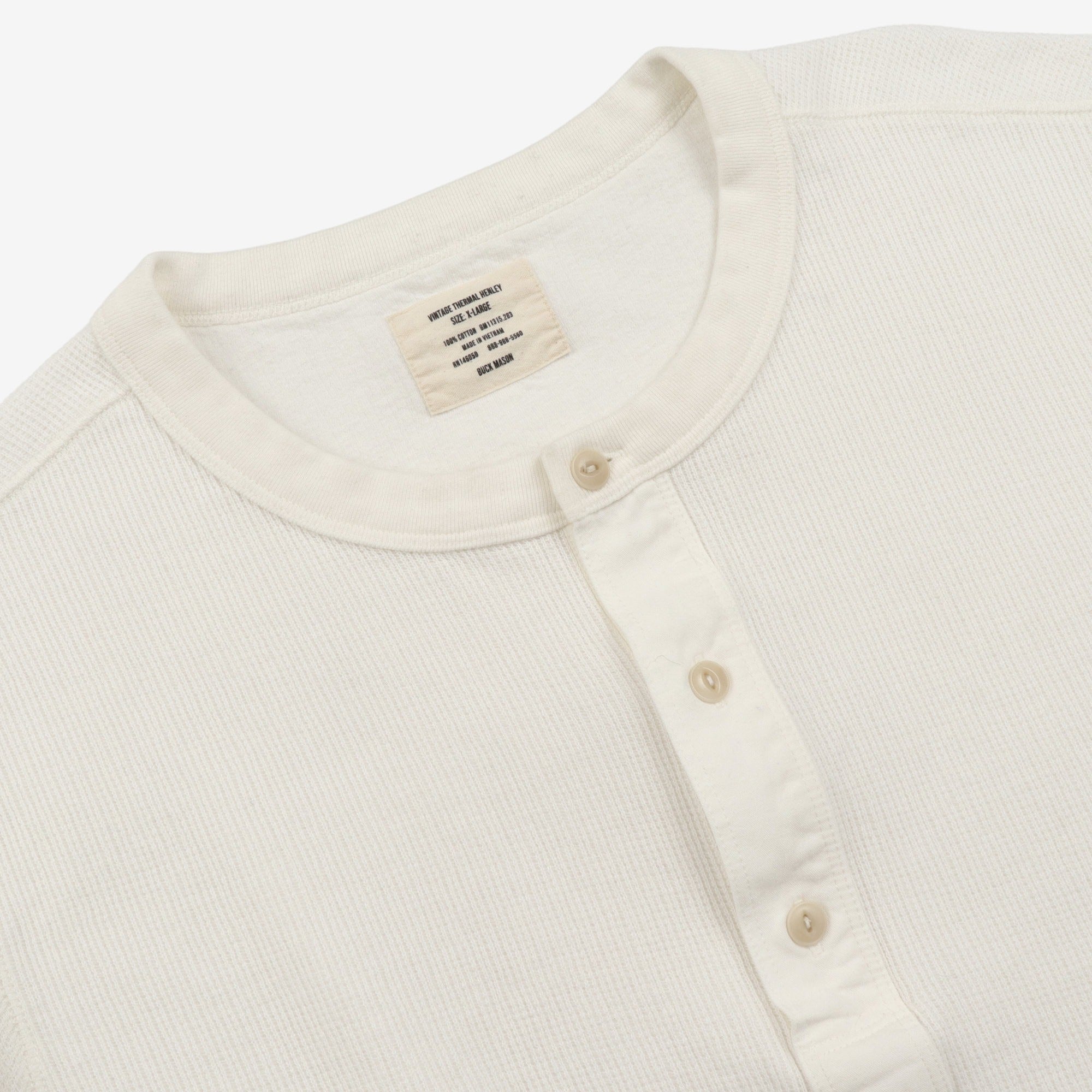 Waffle Knit LS Henley Shirt