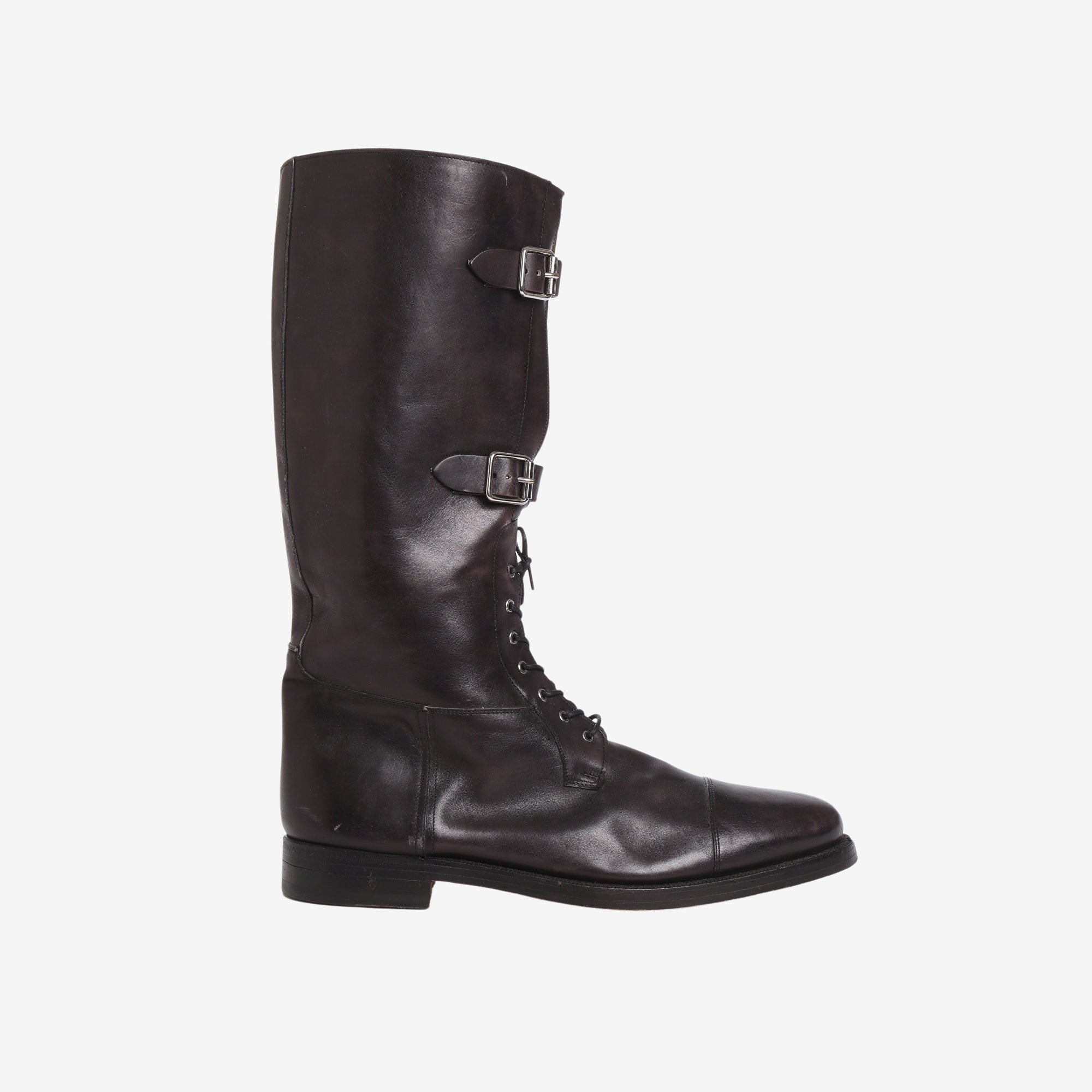 Tall Leather Biker Boot