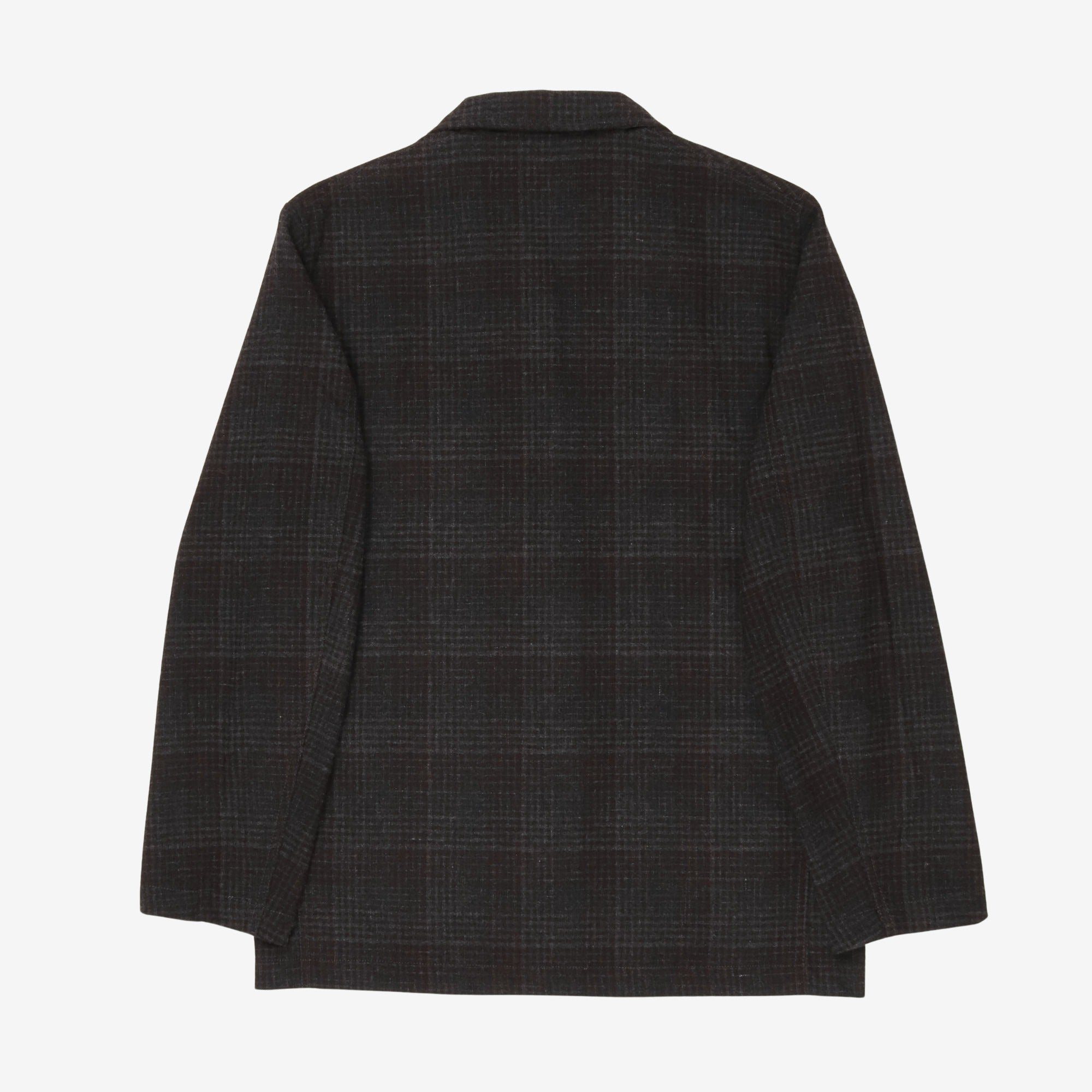 Check Wool Three Button Jacket