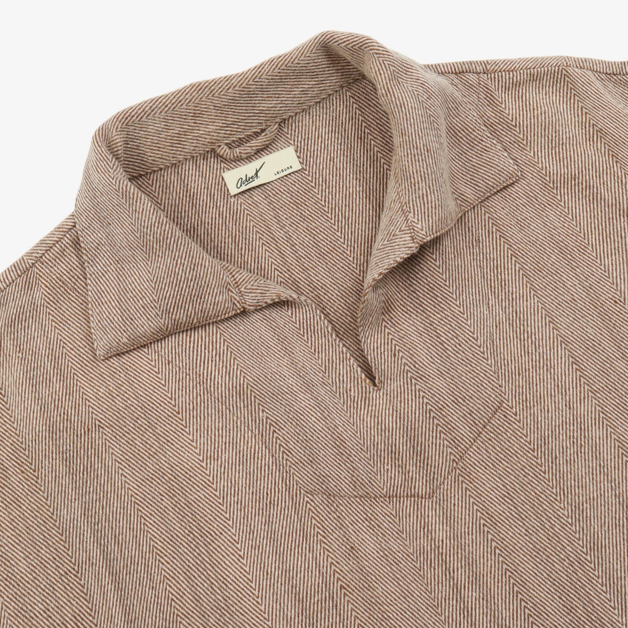 Herringbone Open Collar Shirt