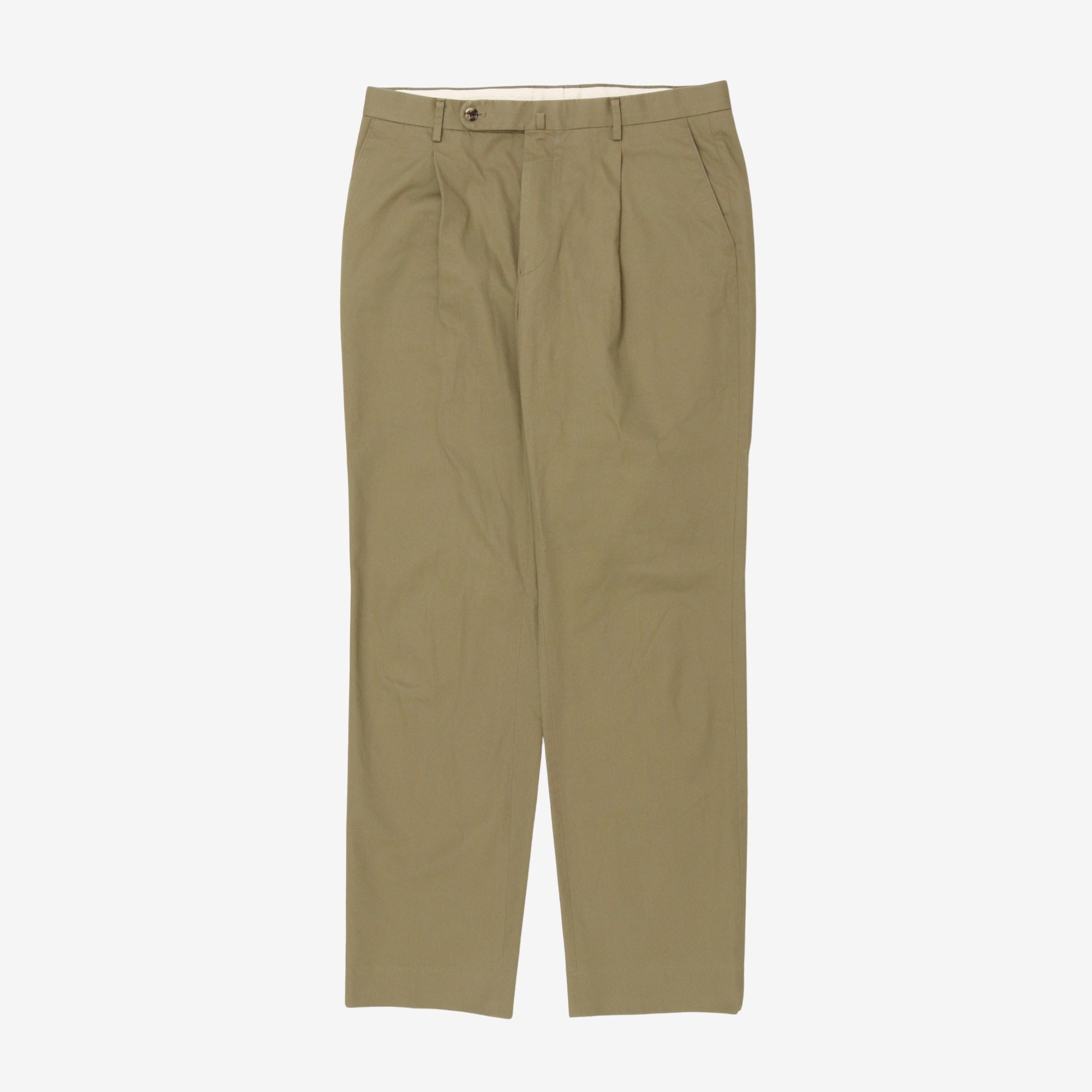 Pleated Twill Trousers