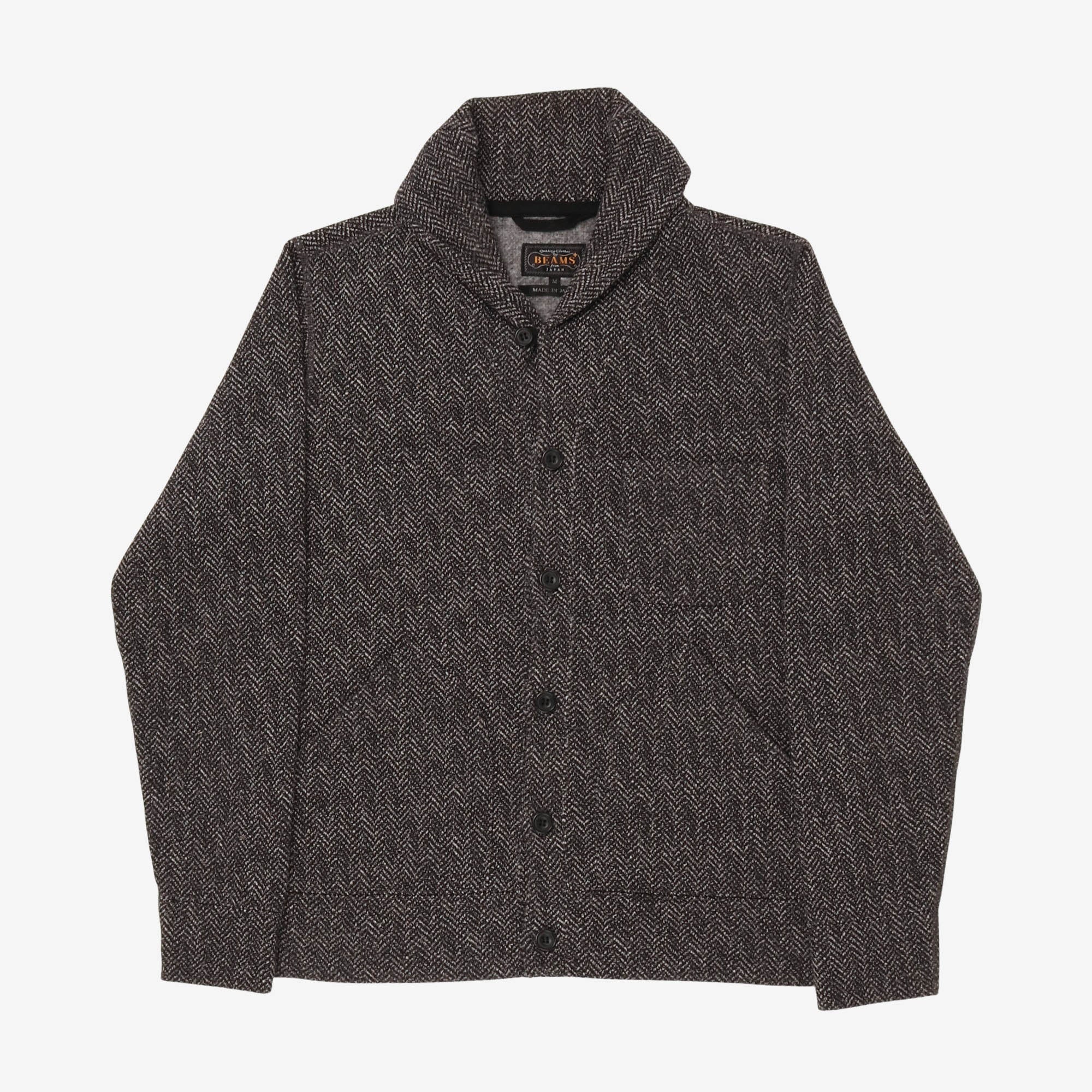 Herringbone Shawl Collar Cardigan