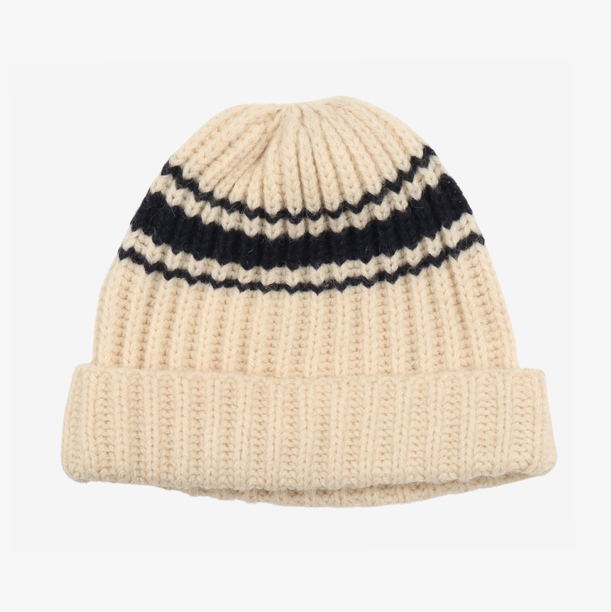 Ribbed Knit Wool Beanie