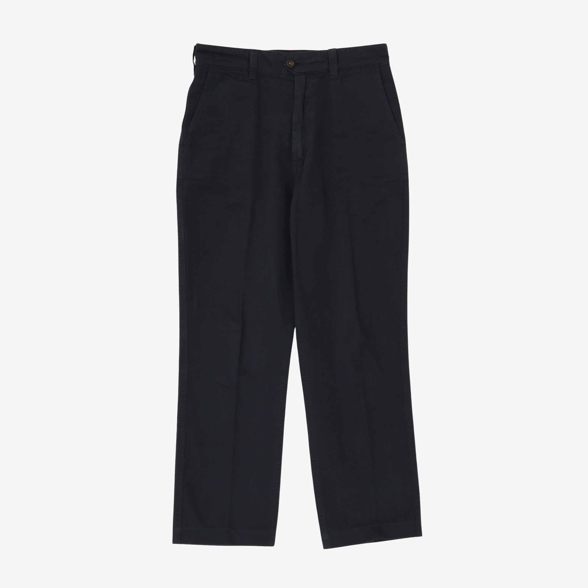 Flat Front Cotton Chino Trousers