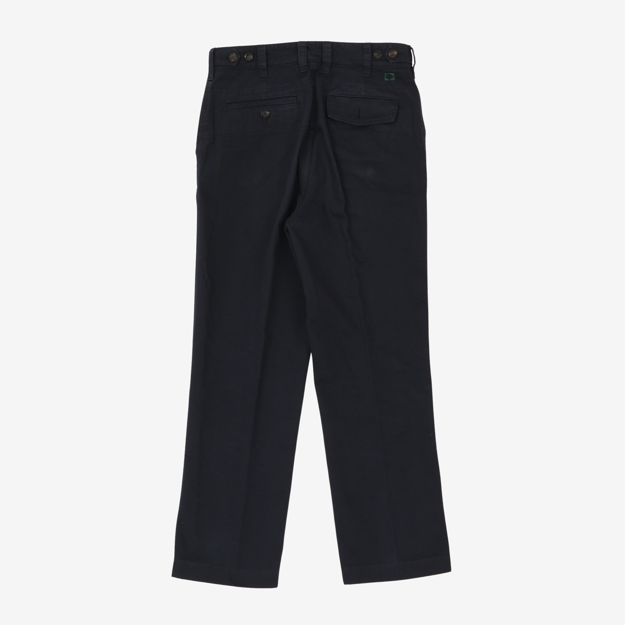 Flat Front Cotton Chino Trousers