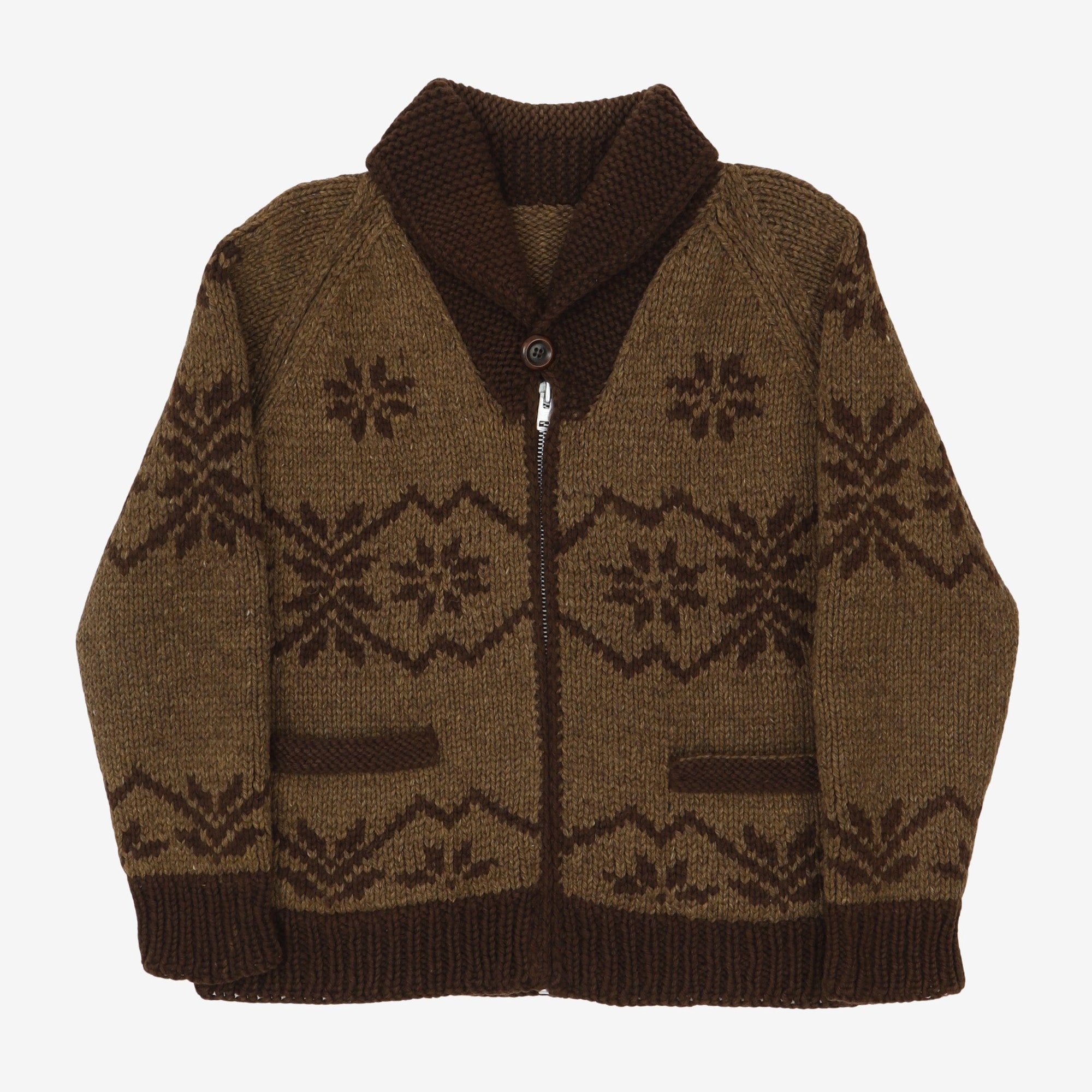 Vintage 1980s Cowichan Hand Knit Cardigan