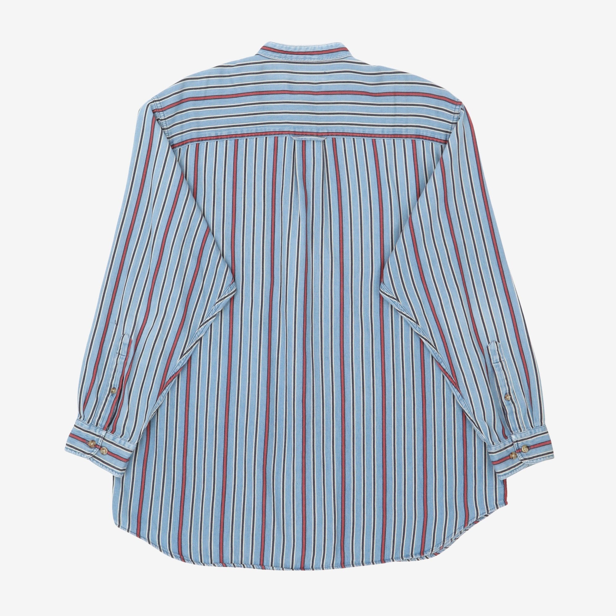 Striped Collarless Shirt