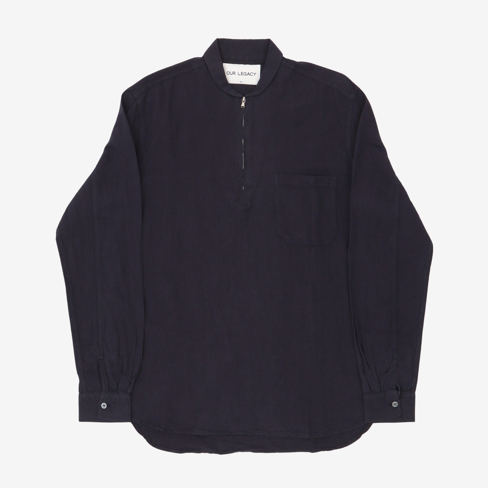 Linen Blend Zip Shirt