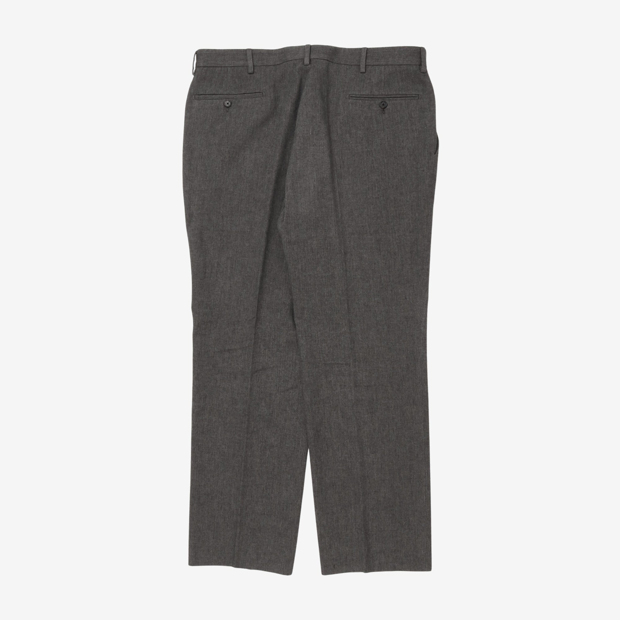 Linen Wool Flat Front Trousers