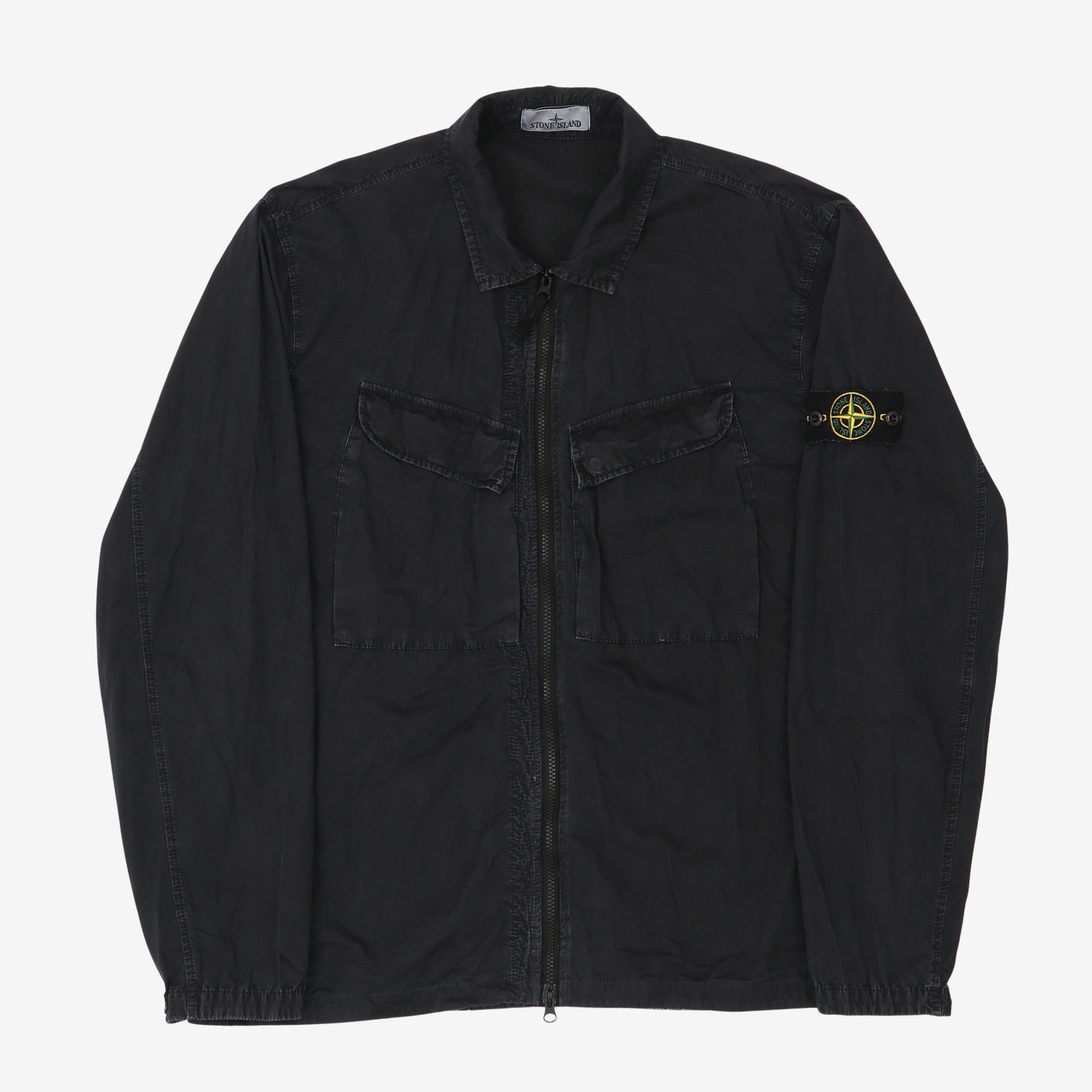 Flap Pocket Zip Up Overshirt