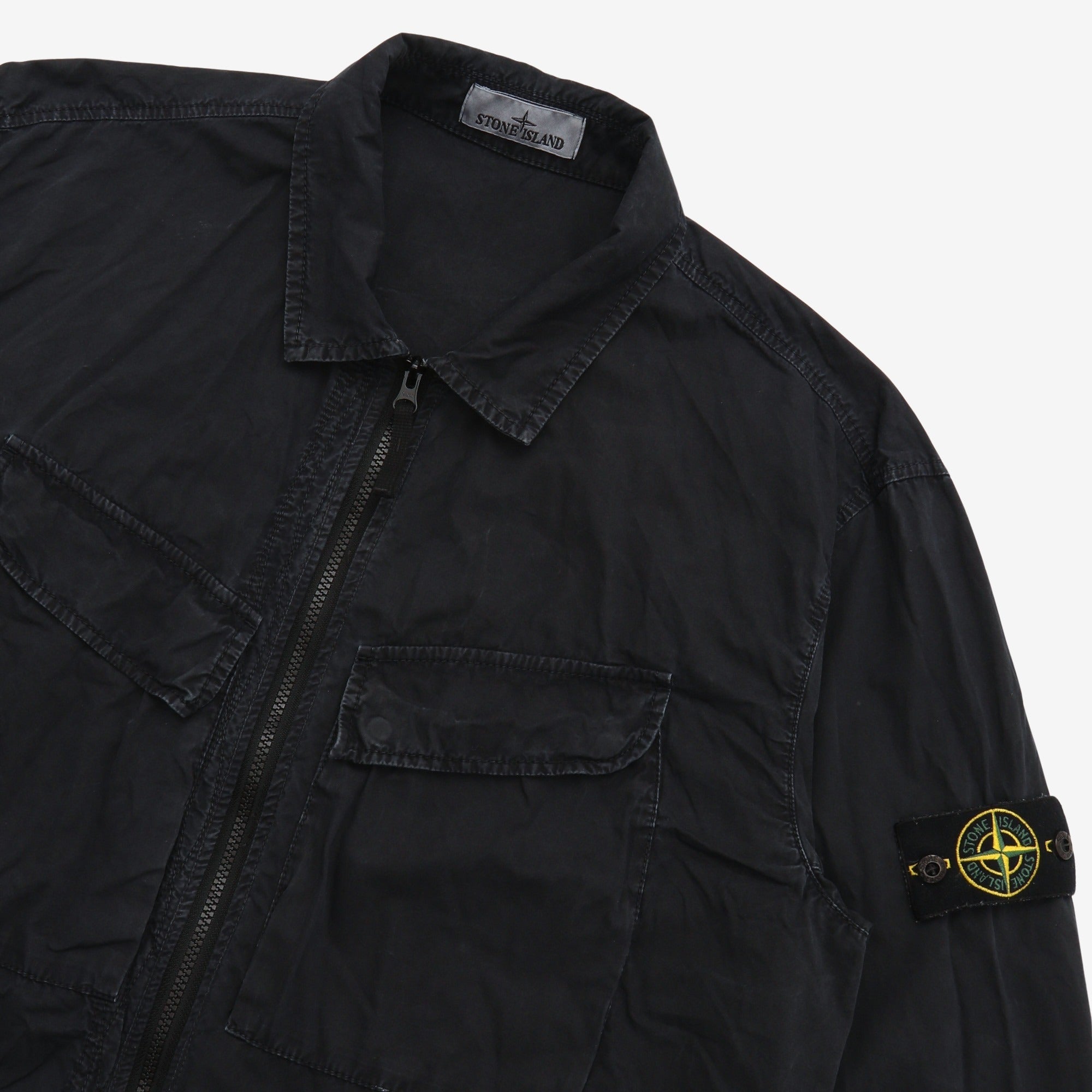 Flap Pocket Zip Up Overshirt