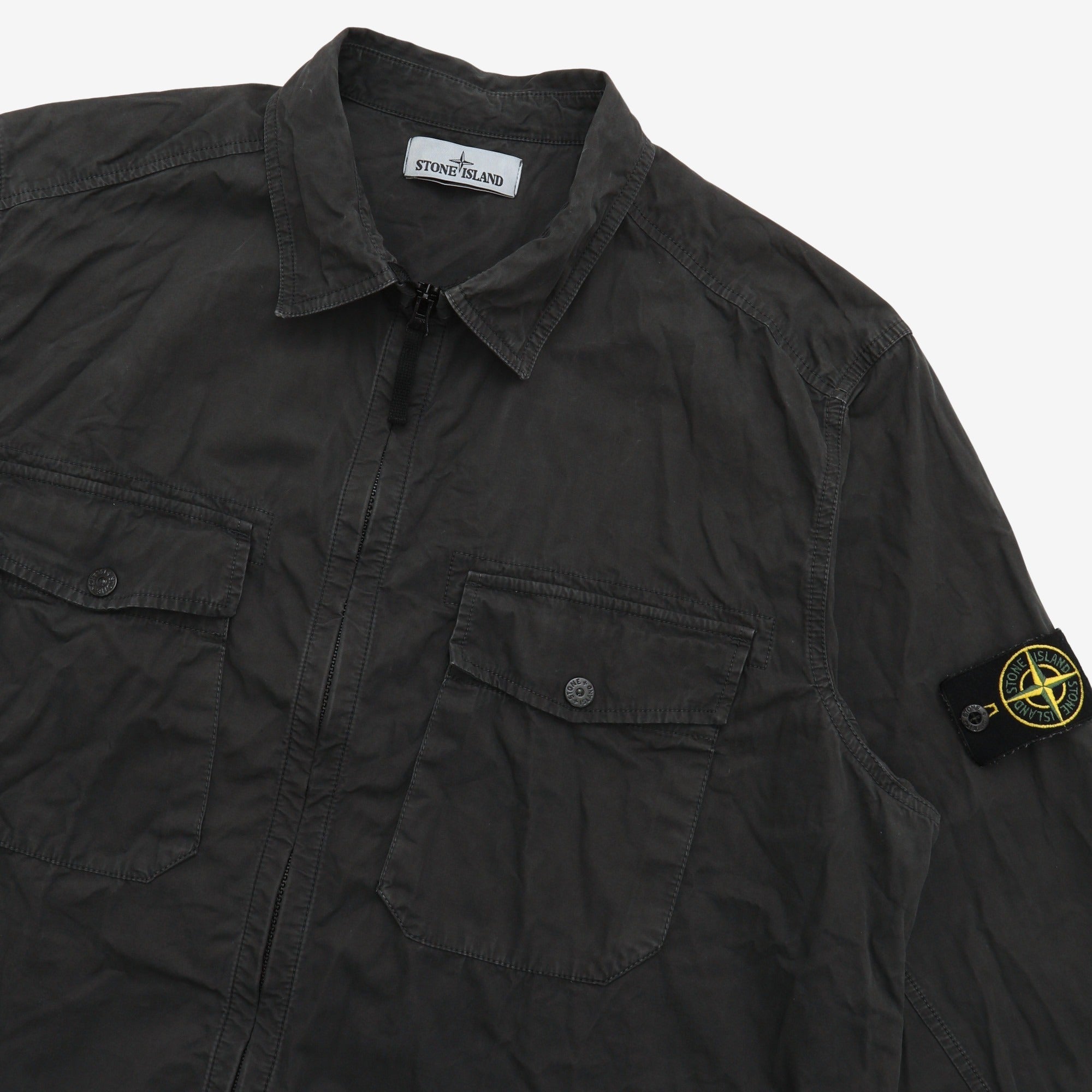 Snap Pocket Zip Up Overshirt