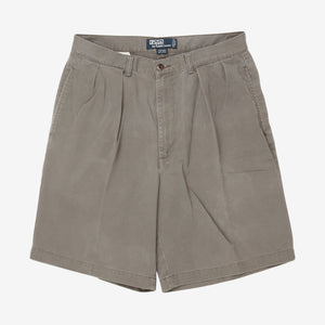 Pleated Twill Shorts