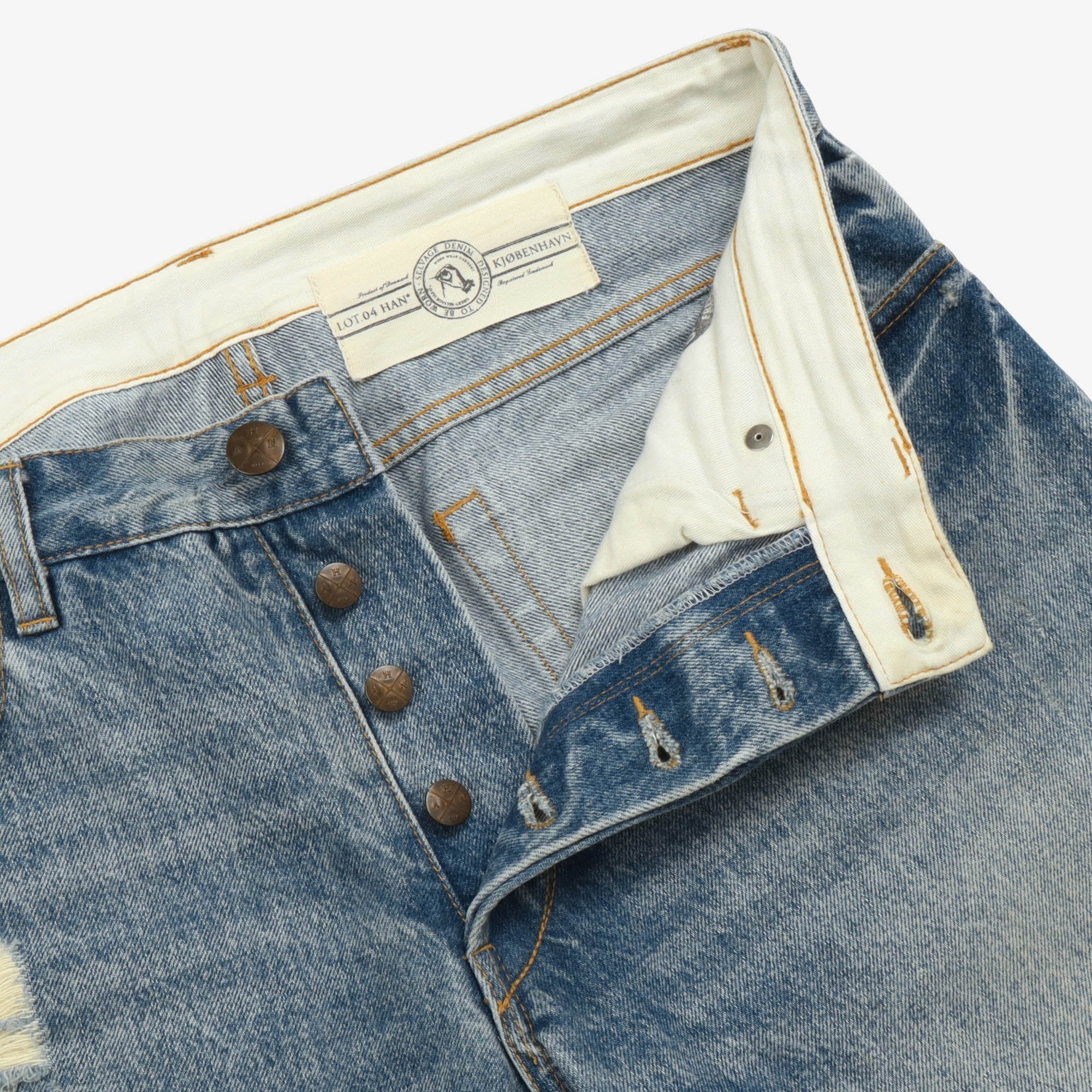 Distressed Tapered Denim