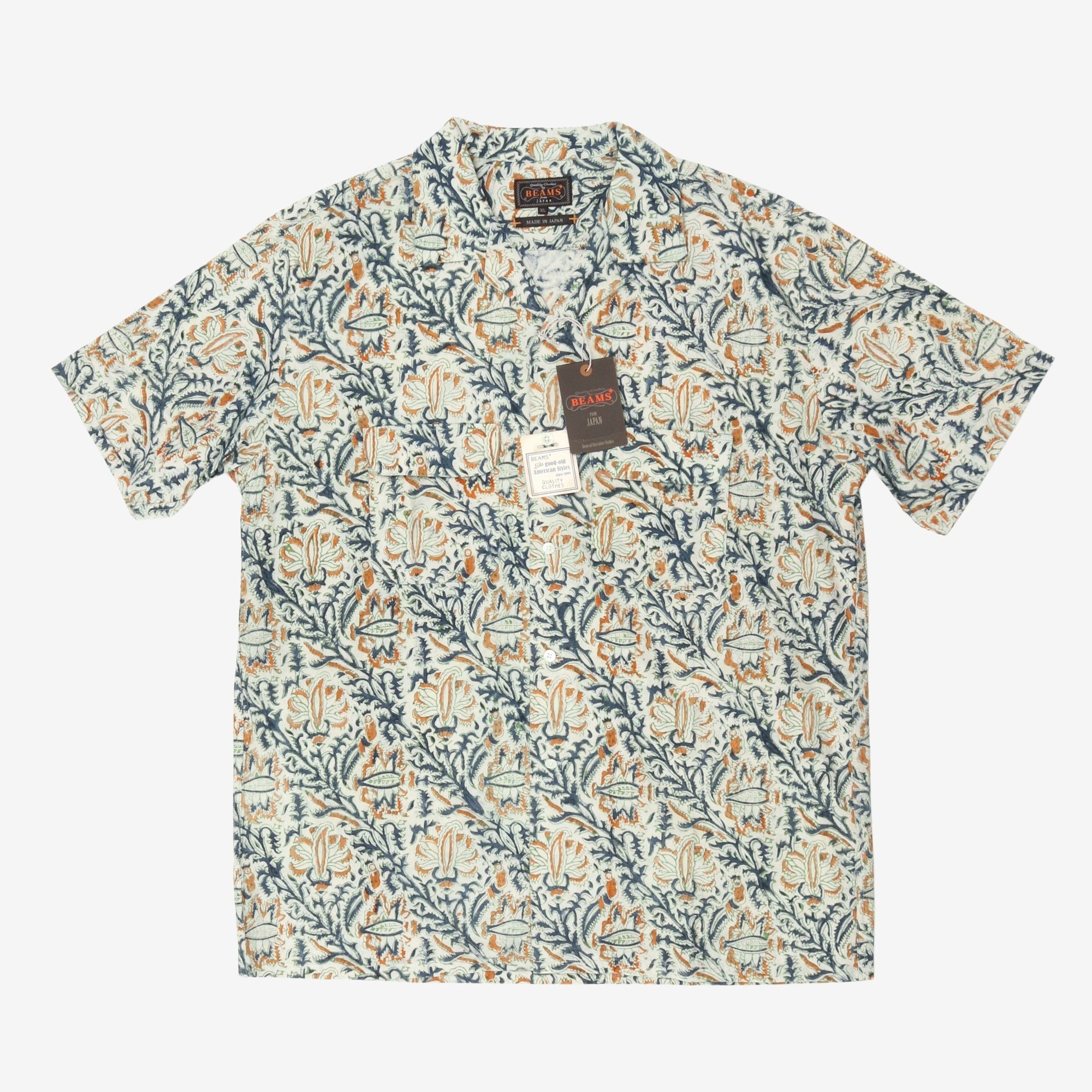 Open Collar Botanical Shirt