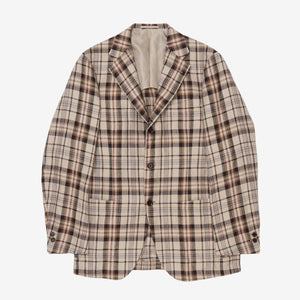 Beams Linen Check Blazer