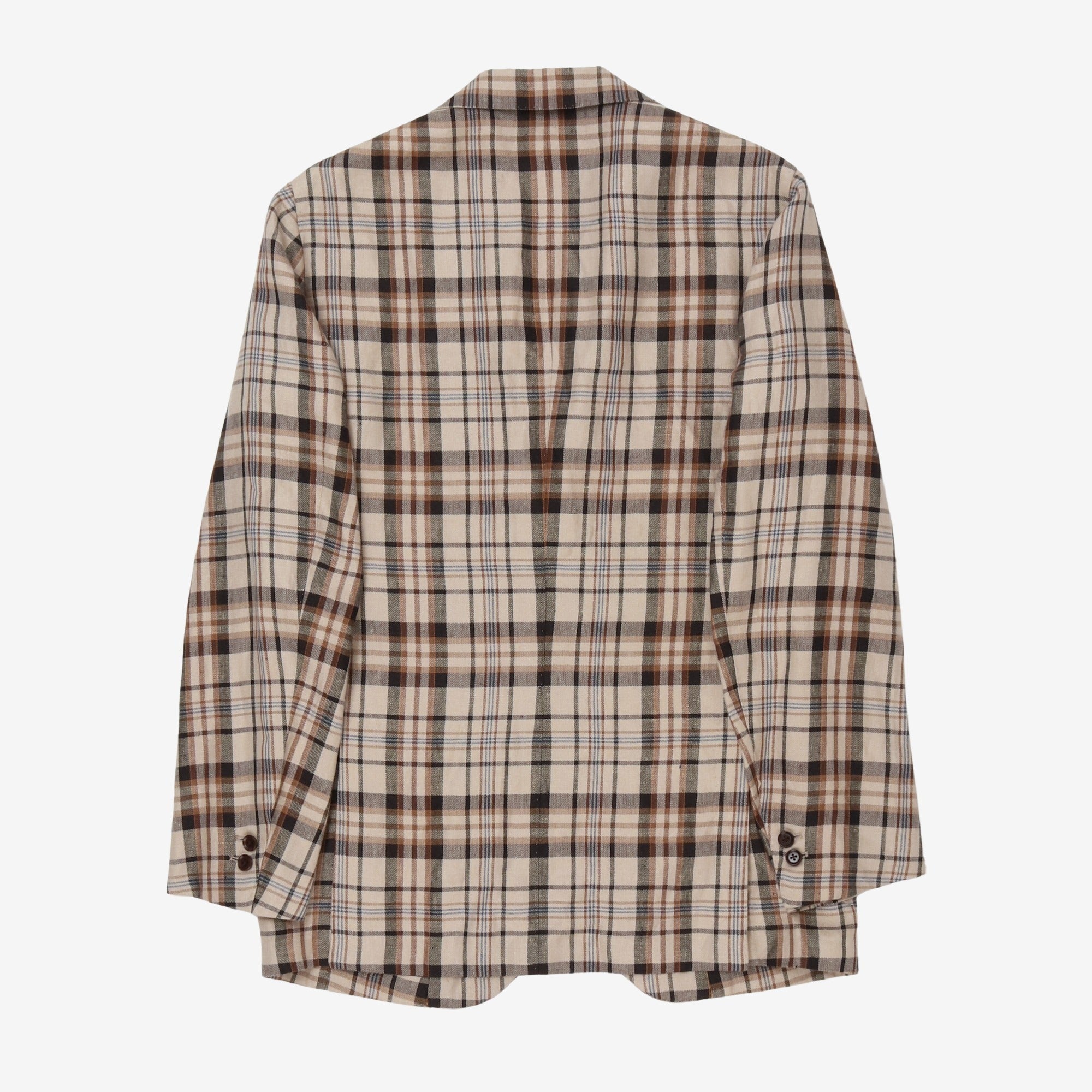 Beams Linen Check Blazer