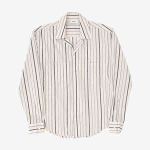 Striped Open Collar Shirt