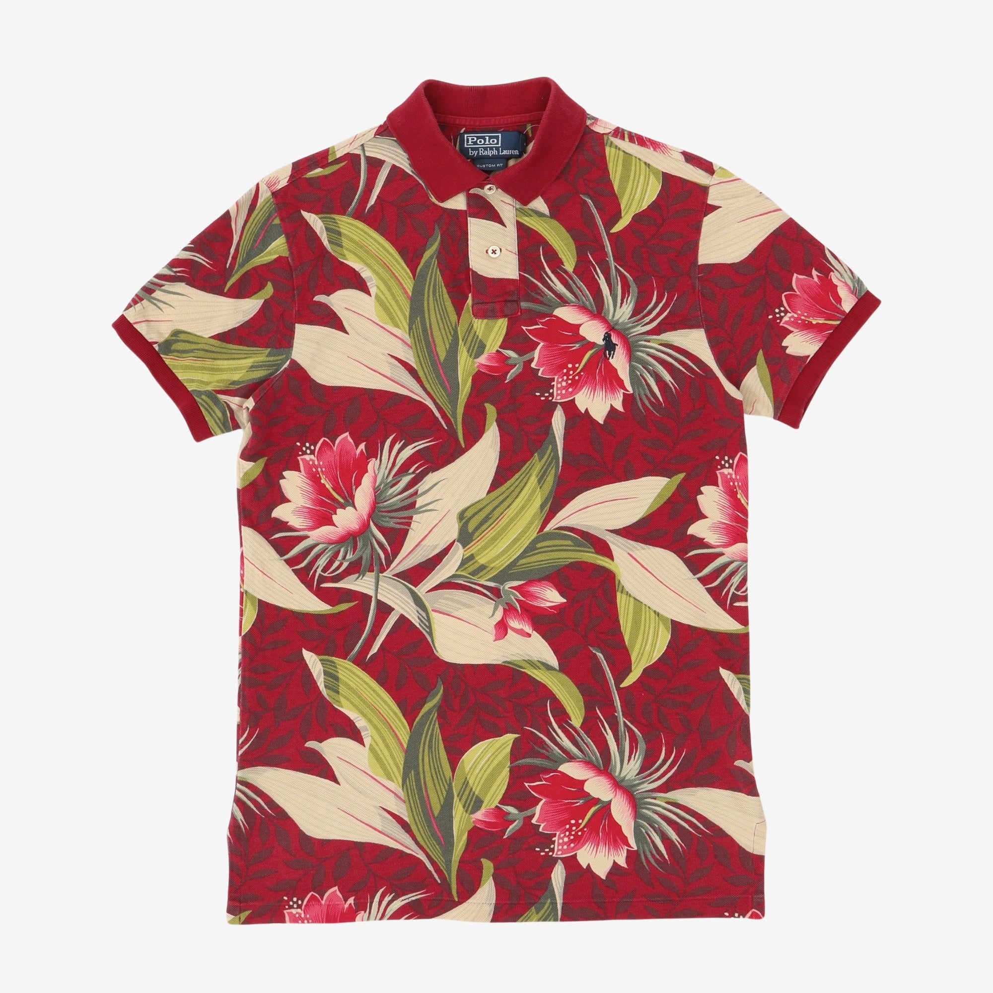 Hawaiian Print Polo Shirt