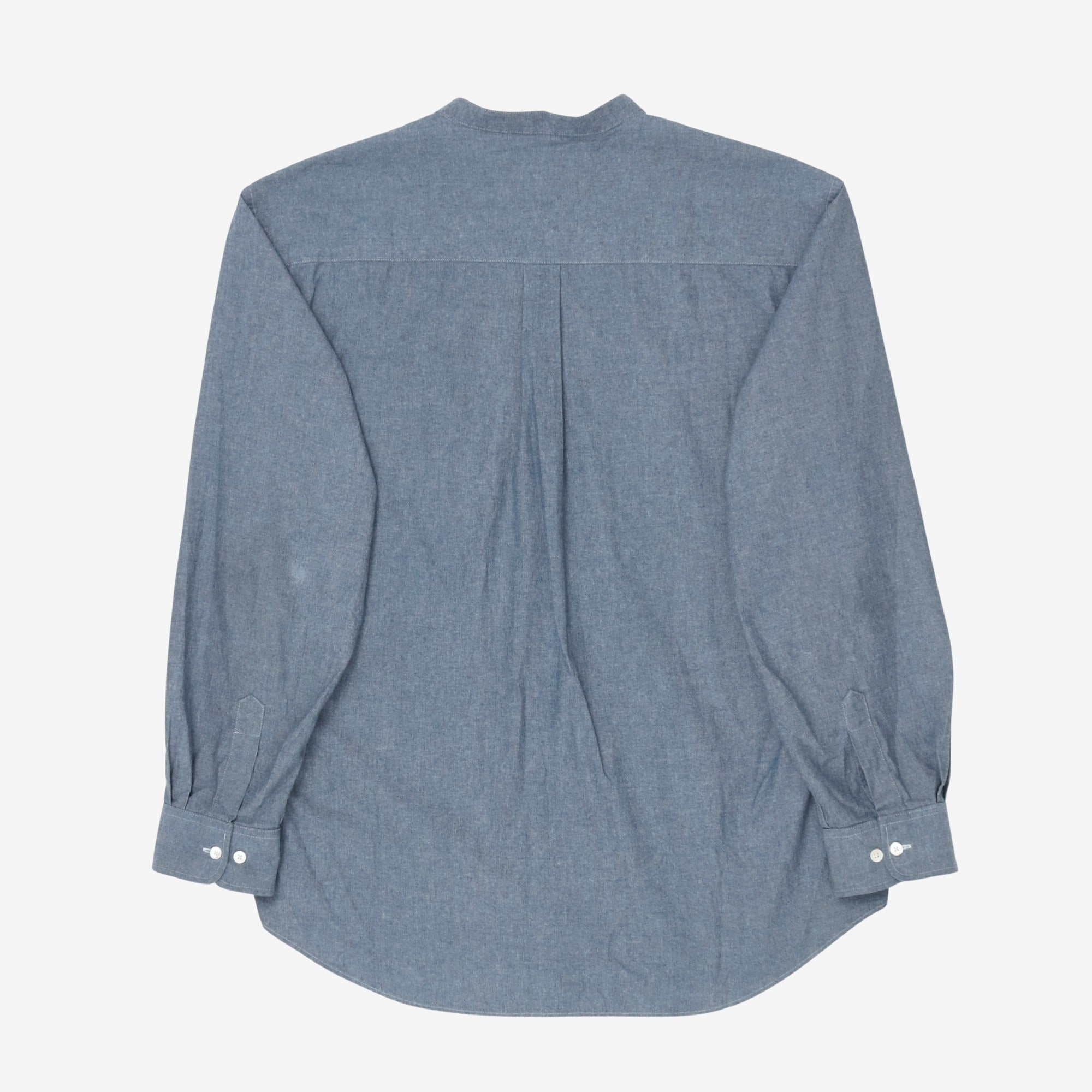 Collarless Chambray Shirt