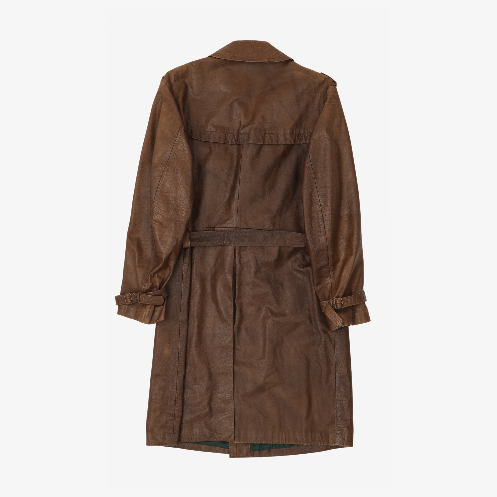 Henjo Malung Leather Trench Coat