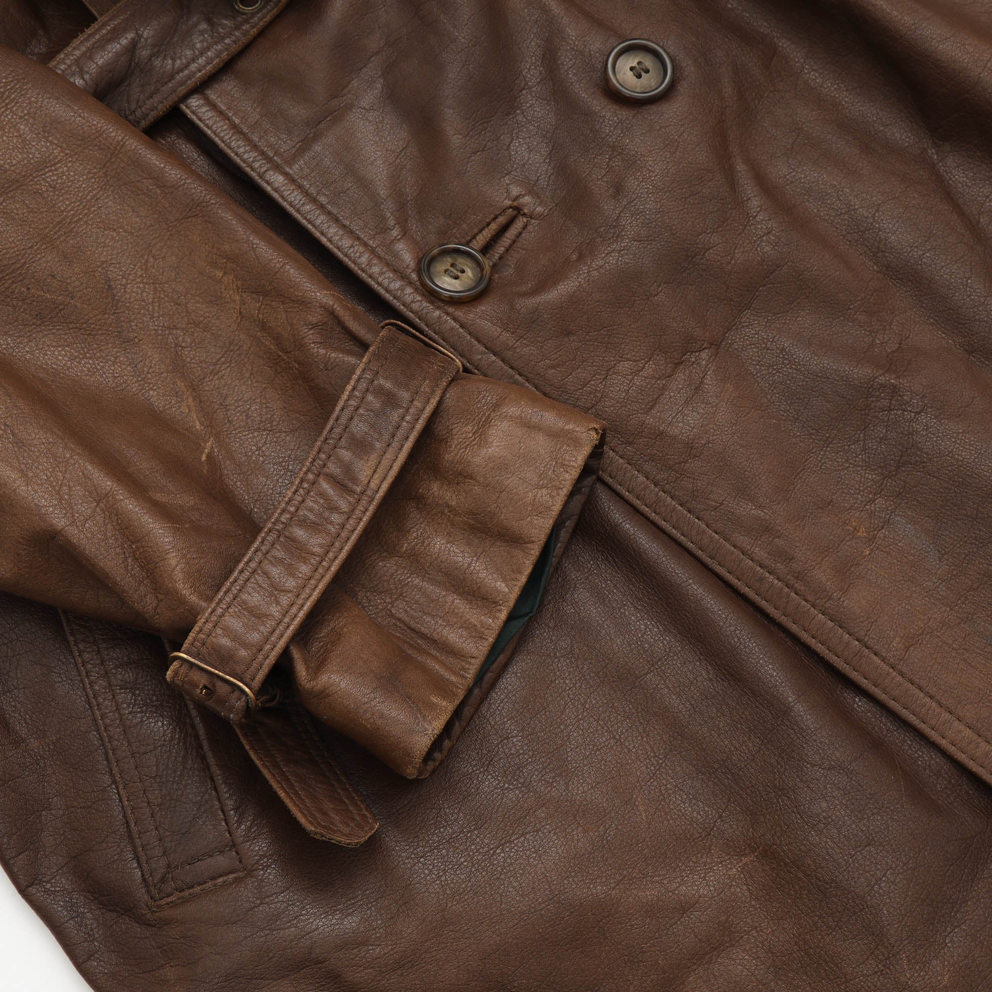 Henjo Malung Leather Trench Coat