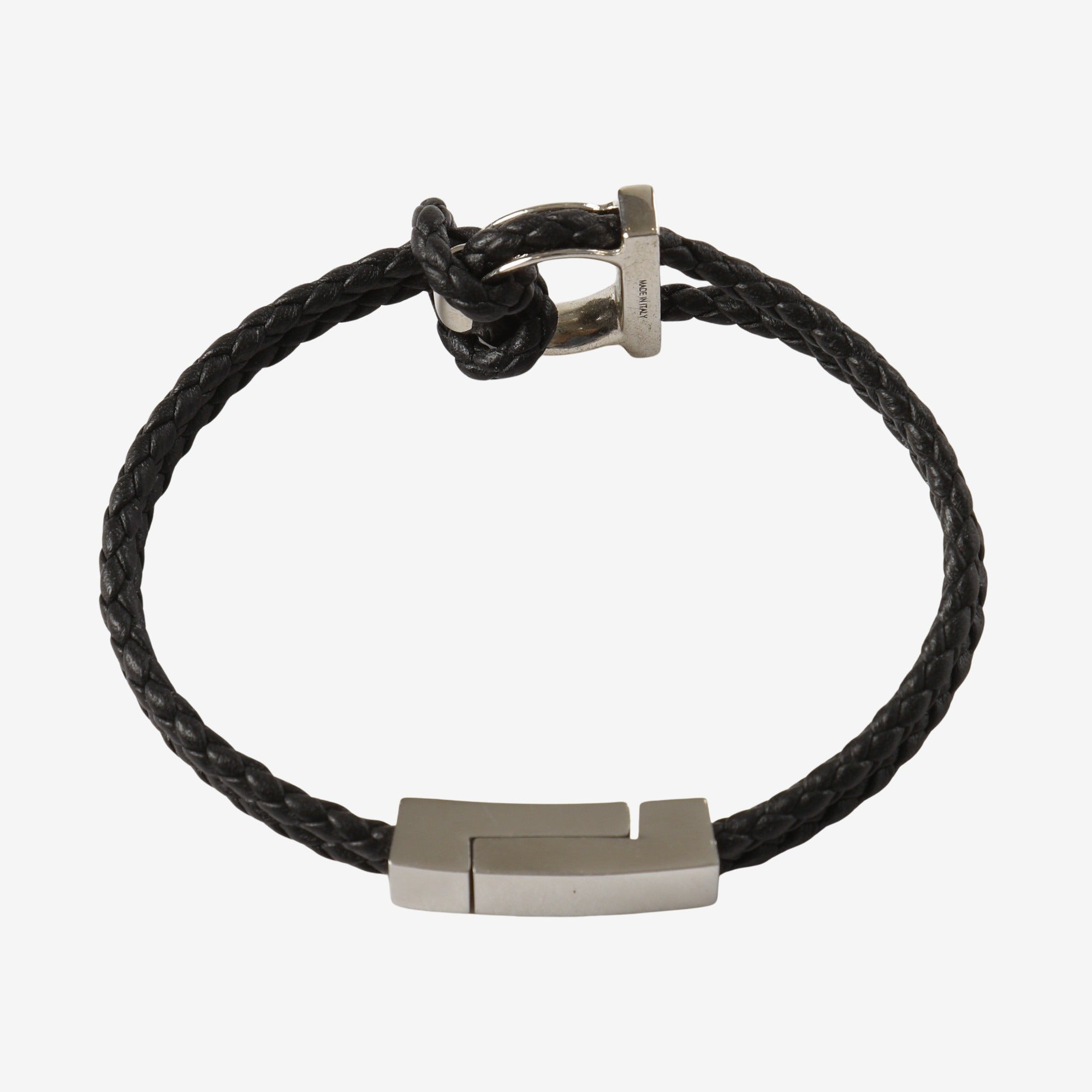 Gancini Leather Braided Bracelet