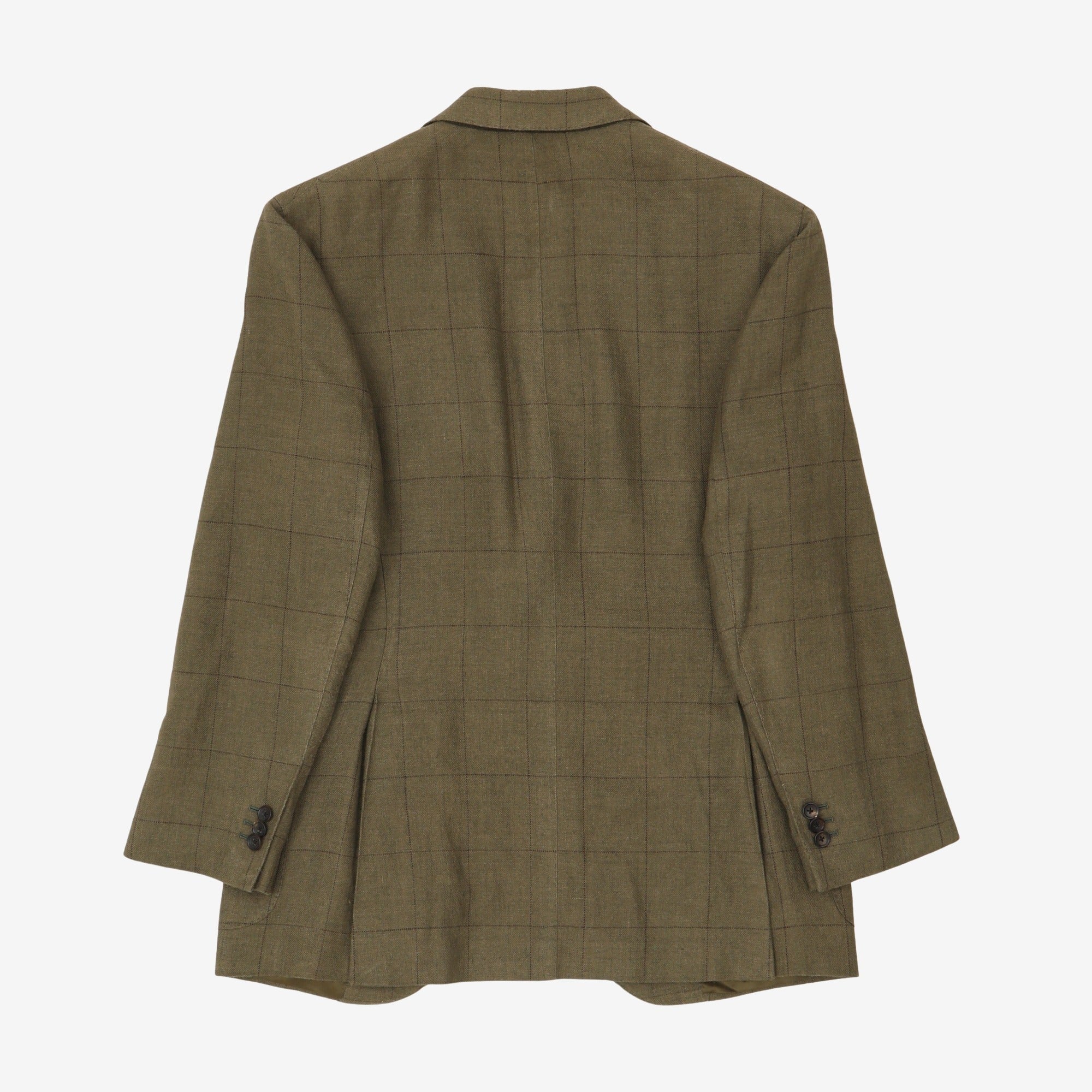 Silk Linen Check Blazer