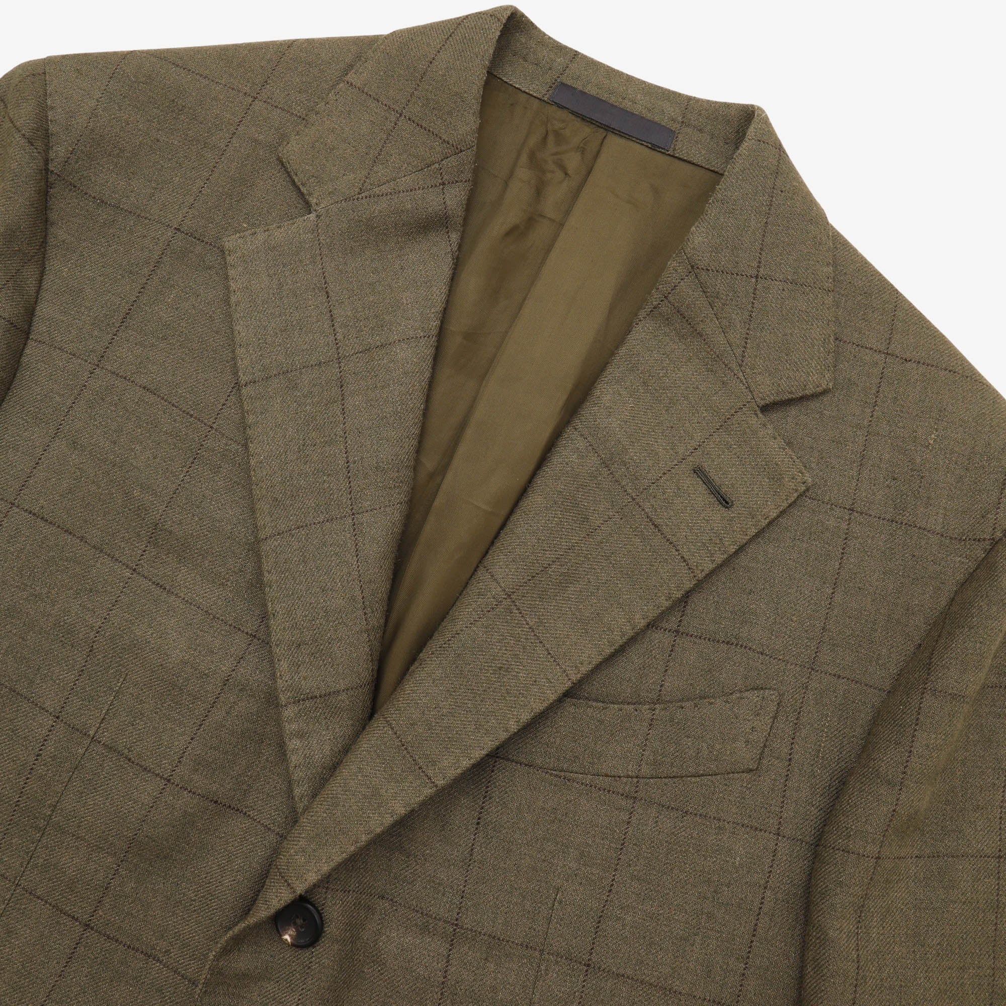 Silk Linen Check Blazer